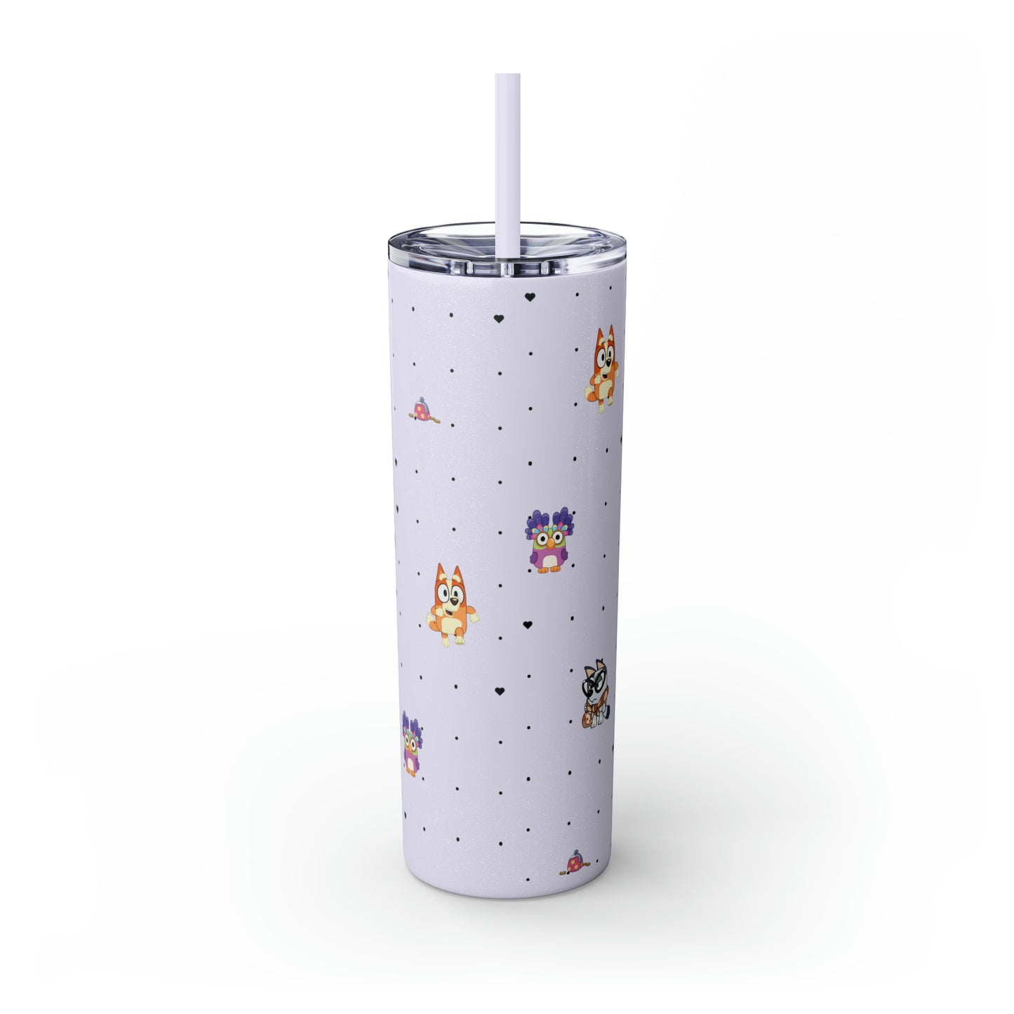 Chicc Bluey and Bingo Skinny Tumbler with Straw, 20oz, Bluey Tumbler, Bluey Water bottle, Bluey and Bingo To Go Cup