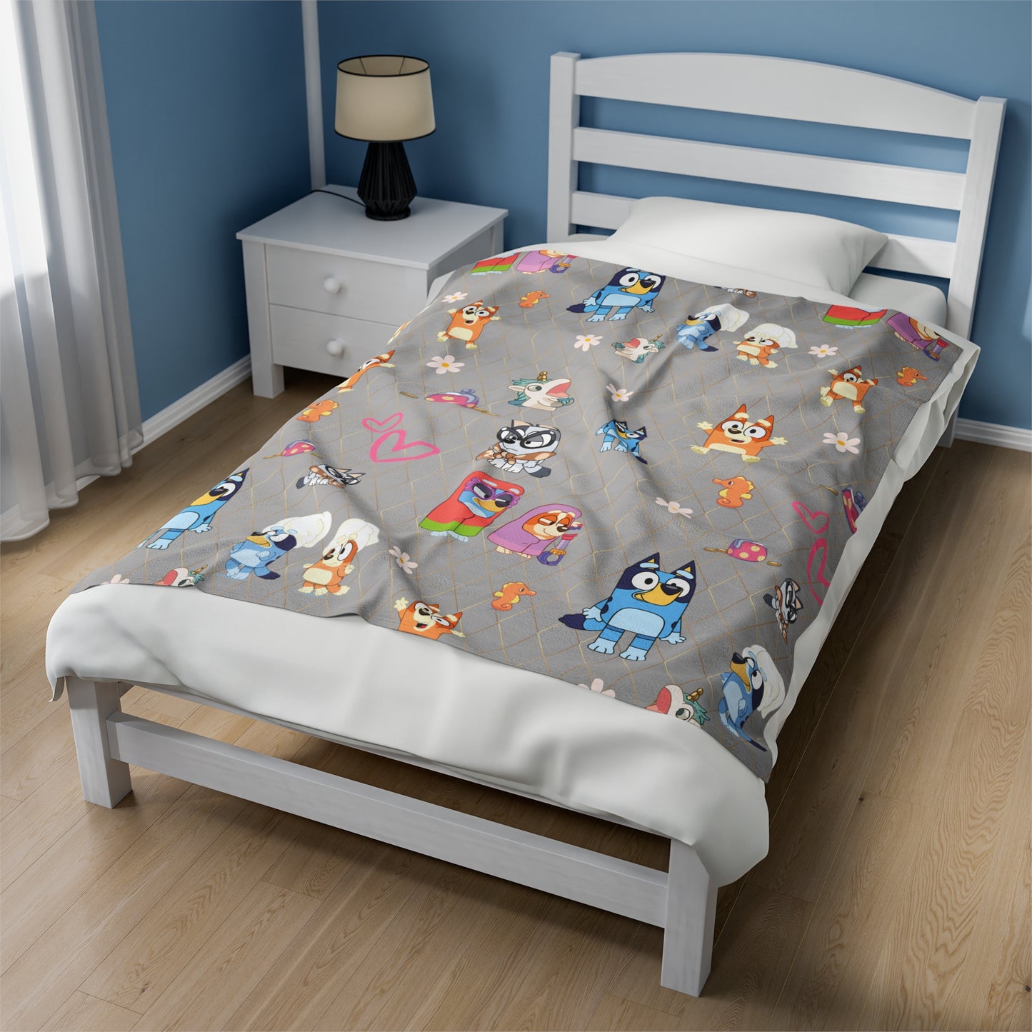 Bluey Bingo Velveteen Plush Blanket, Bluey Baby Blanket, Bluey Kids Blanket, Bluey Grannies Blanket