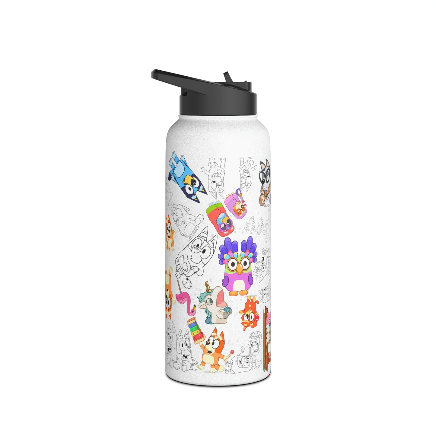 Bluey and Bingo Grannies, Unicorse Chattermax Stainless Steel Water Bottle, Standard Lid