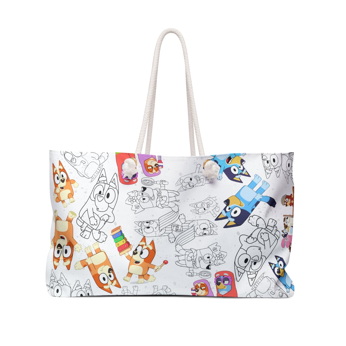 Copy of Bluey Weekender Bag, Bluey and Bingo Themed Tote, Bluey Bag, Bingo Overnighter, Bingo and Bluey Shoulder Bag