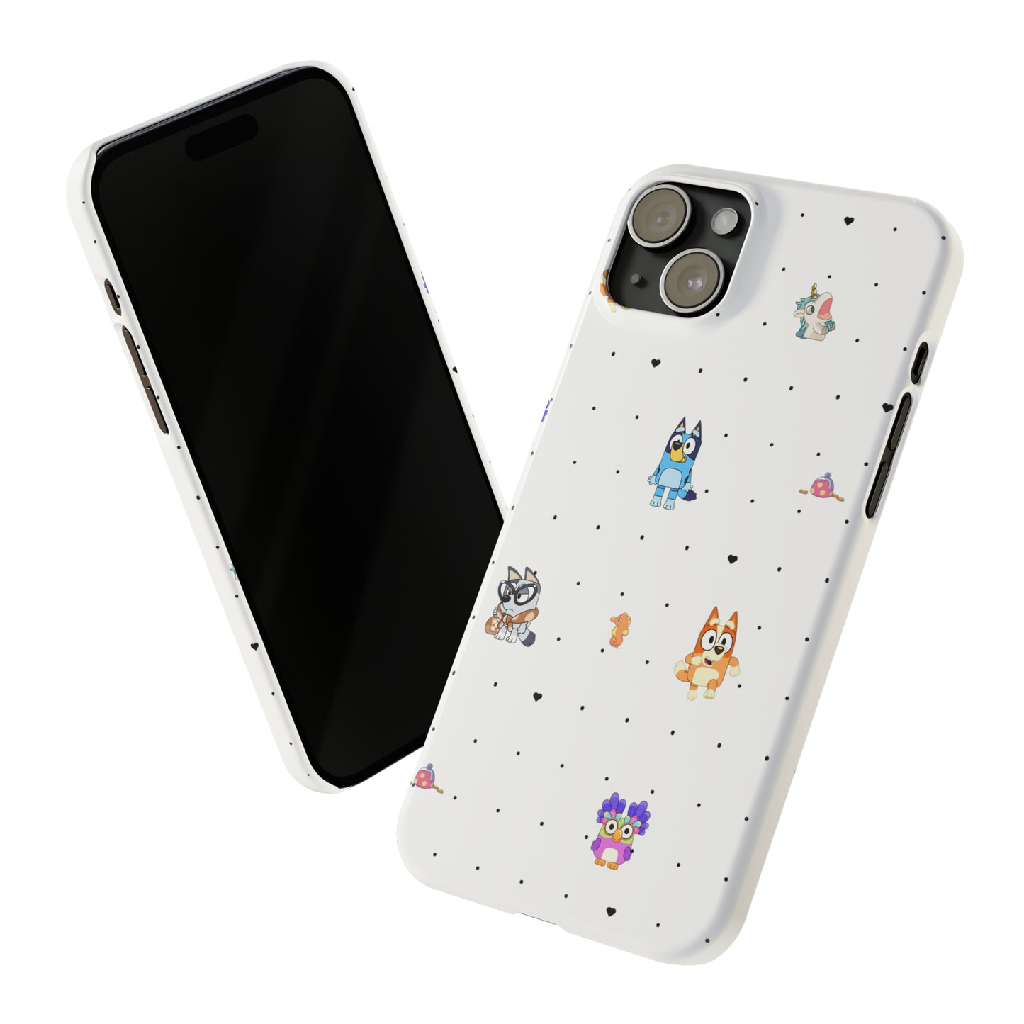 Chicc Bluey and Bingo Phone Case, iPhone Bluey Characters, Muffin Grannies Unicorse Phone Case