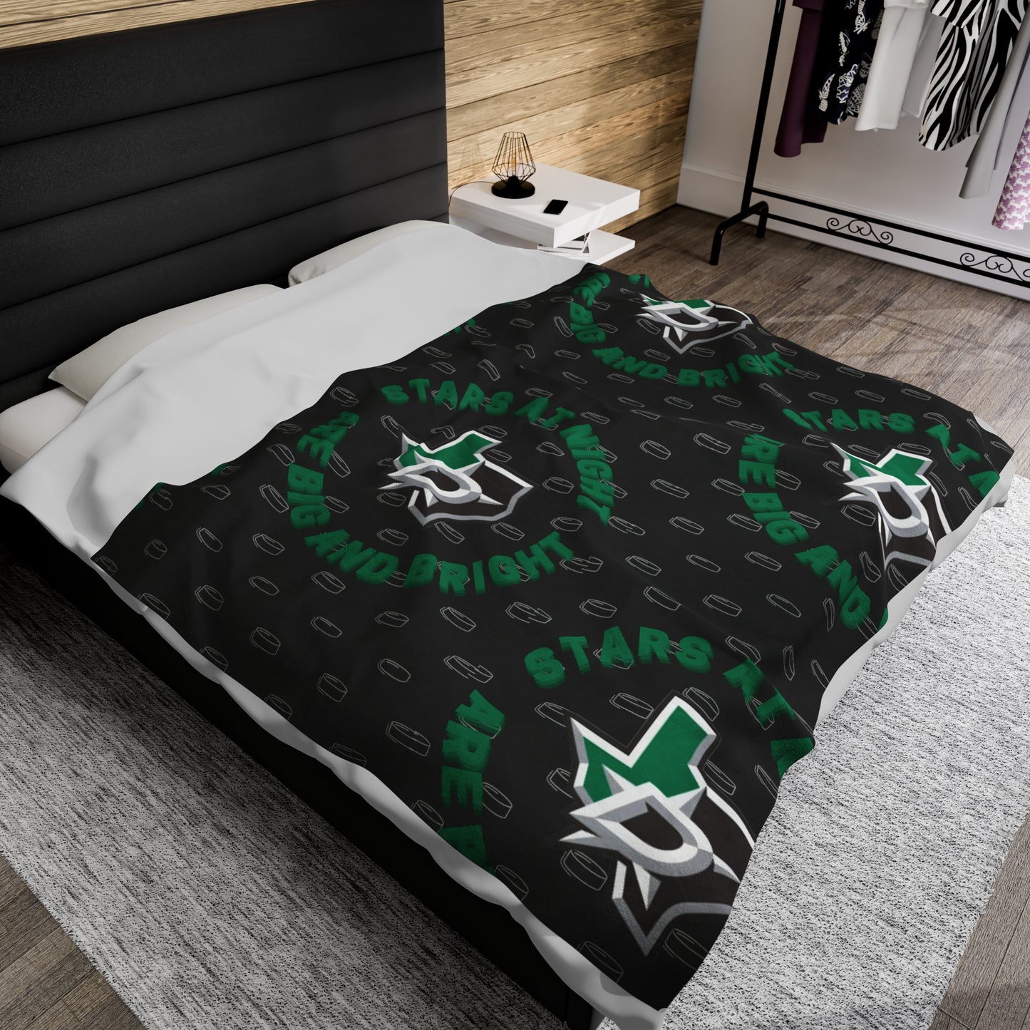 Dallas Stars Blanket, Jamie Benn NHL Blanket, Playoff Hockey Gear, Velveteen Plush Blanket, Hockey Fan Gifts, Stars at Night