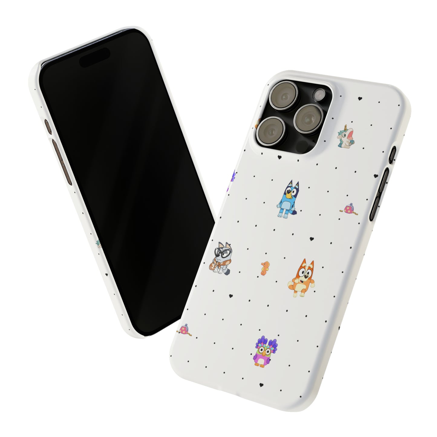 Chicc Bluey and Bingo Phone Case, iPhone Bluey Characters, Muffin Grannies Unicorse Phone Case