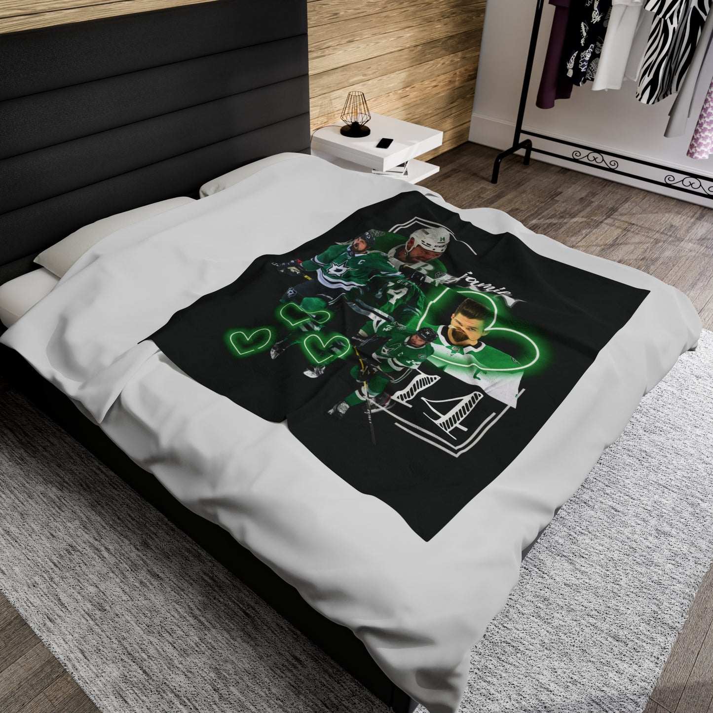 Dallas Stars Blanket, Jamie Benn NHL Blanket, Playoff Hockey Gear, Velveteen Plush Blanket, Hockey Fan Gifts