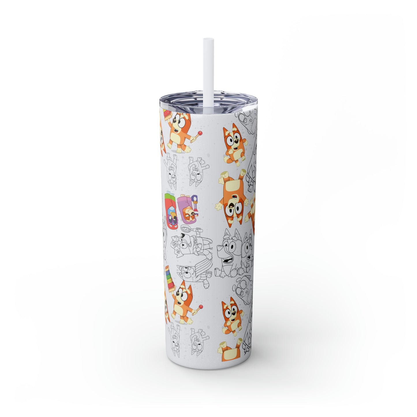 Bluey and Bingo Skinny Tumbler with Straw, 20oz, Bluey Tumbler, Bluey Water bottle, Bluey and Bingo To Go Cup