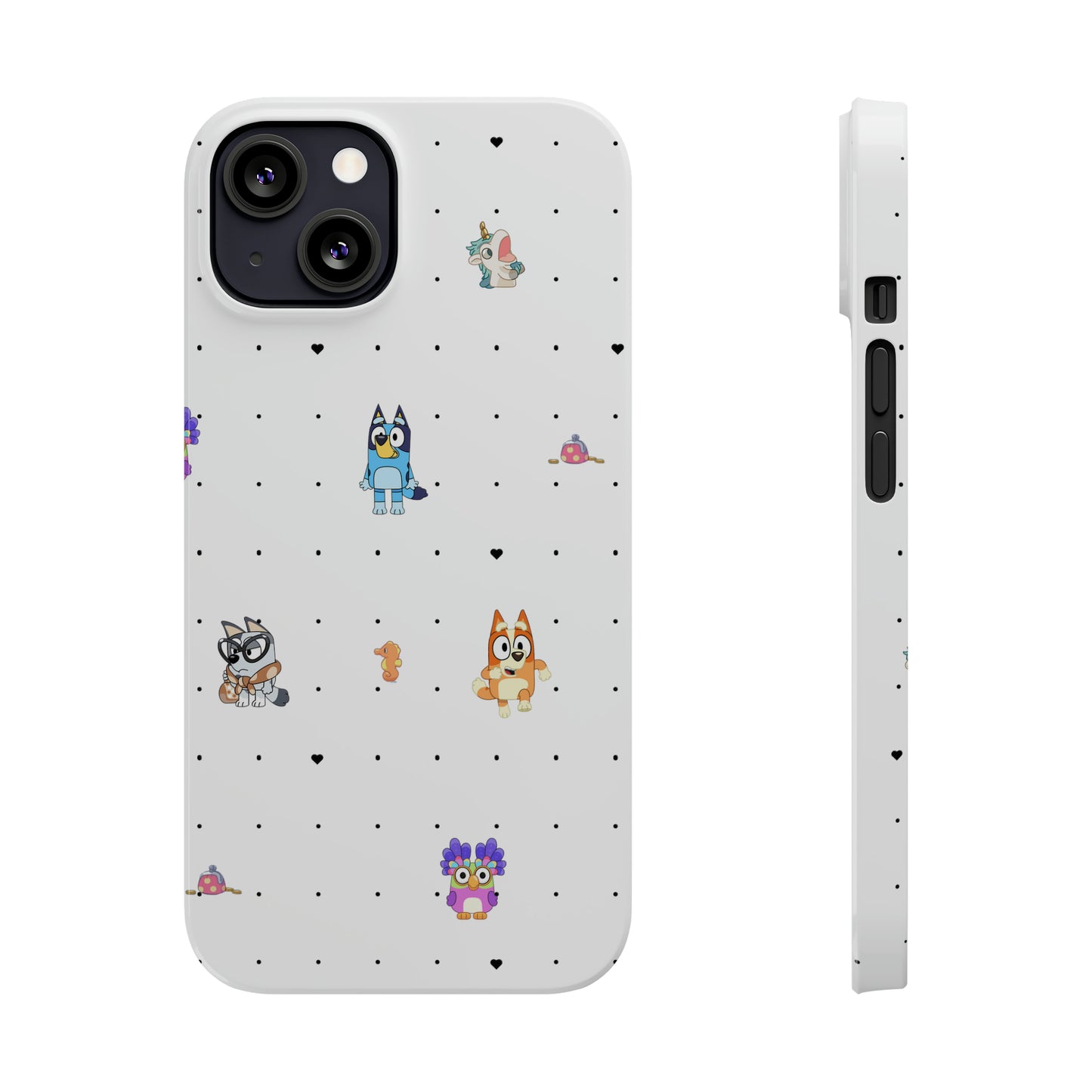 Chicc Bluey and Bingo Phone Case, iPhone Bluey Characters, Muffin Grannies Unicorse Phone Case