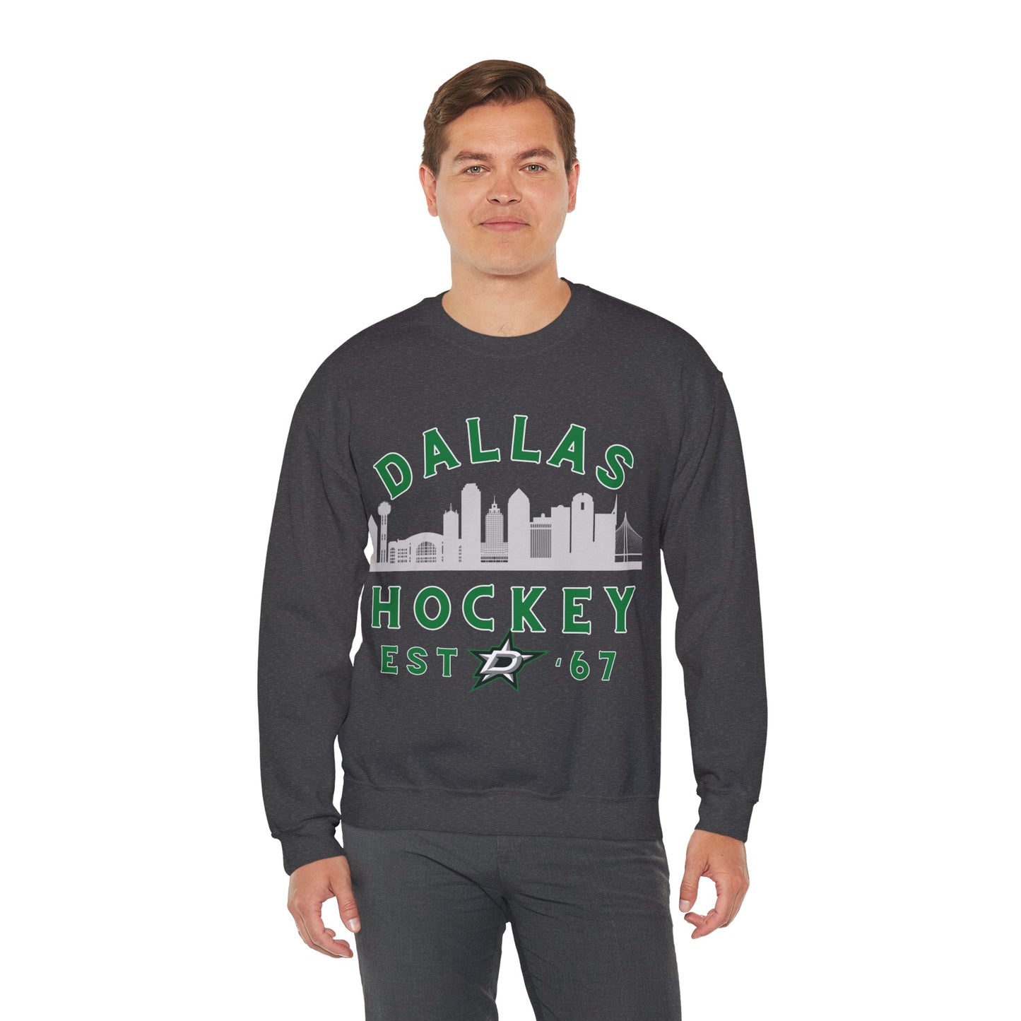 Dallas Stars Sweatshirt - Dallas Hockey Sweatshirt - Retro Dallas Hockey Crewneck - Ice Hockey Sweatshirt - Vintage Dallas Sweatshirt Playoff Gear