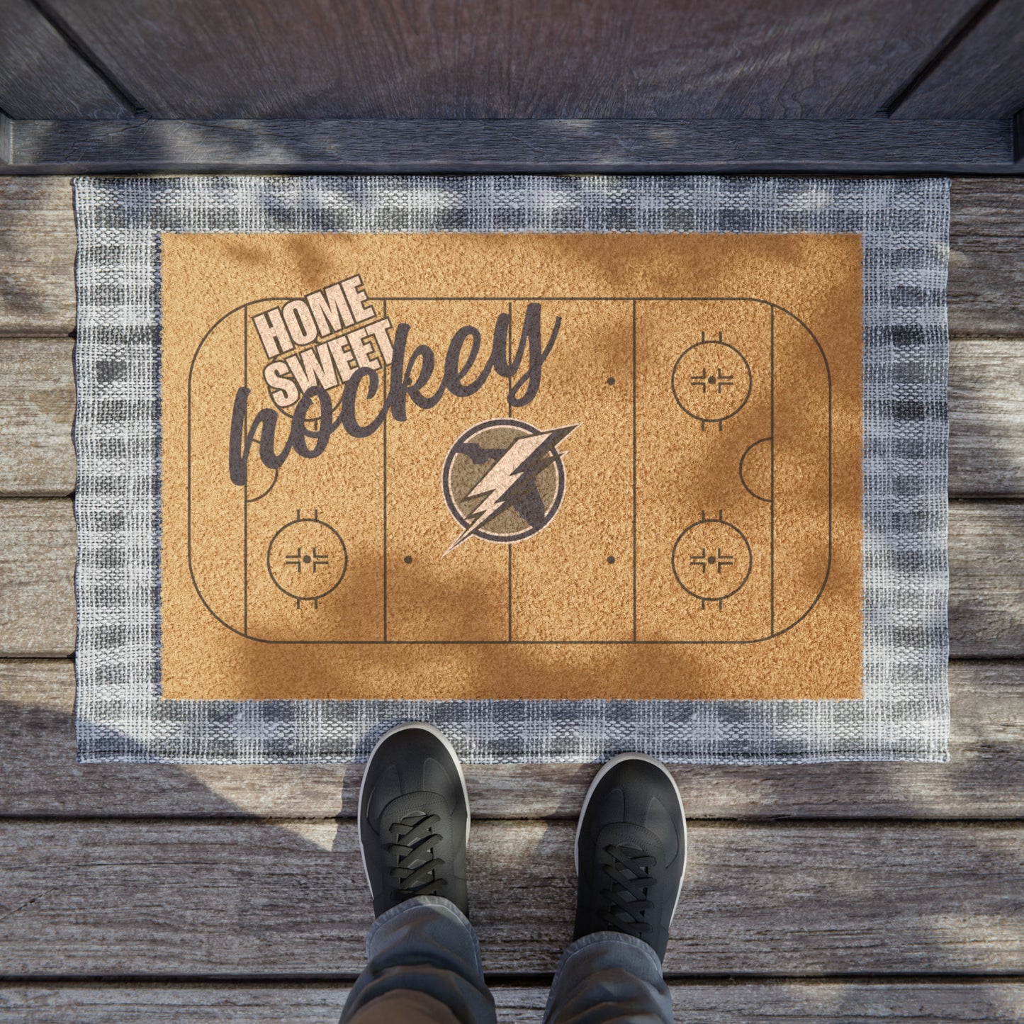 Home Sweet Hockey Doormat / Welcome Mat / Tampa Bay Doormat / Tampa Lightening Doormat / Gift for Friend / Gift for Family