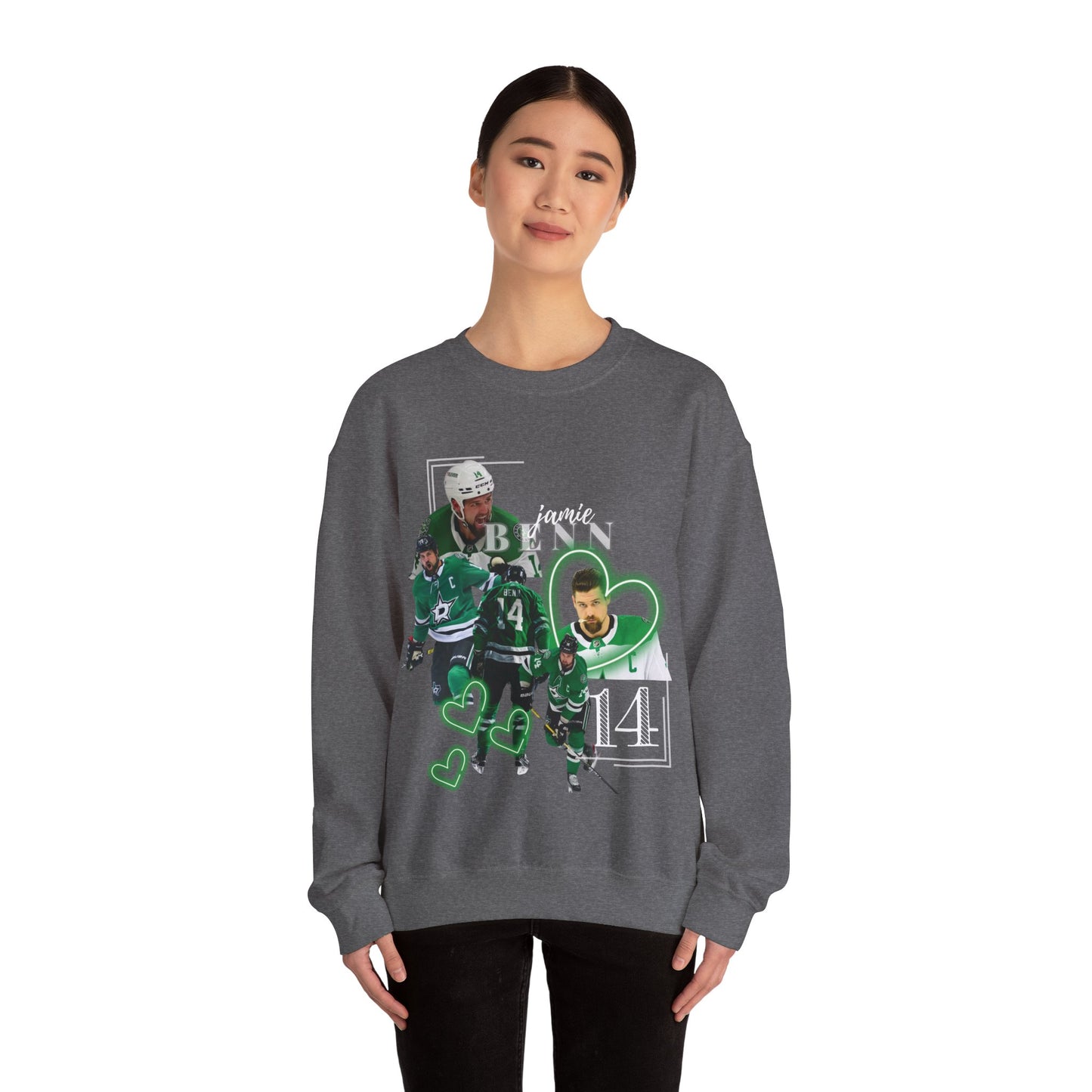 Jamie Benn Vintage Dallas Sweatshirt, Dallas Stars Distressed Crewneck, Benn 14, Stars, Men and Womens Sweatshirt, Unisex Fit