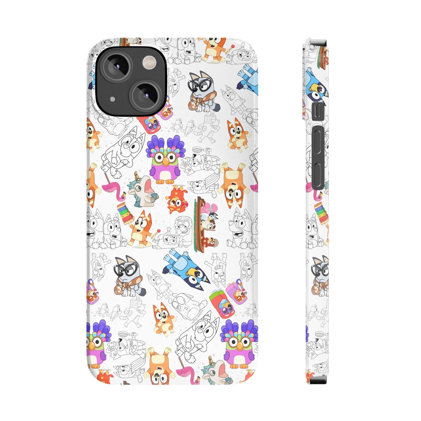 Bluey Bingo Phone Case, iPhone Bluey Characters, Muffin Grannies Unicorse Phone Case