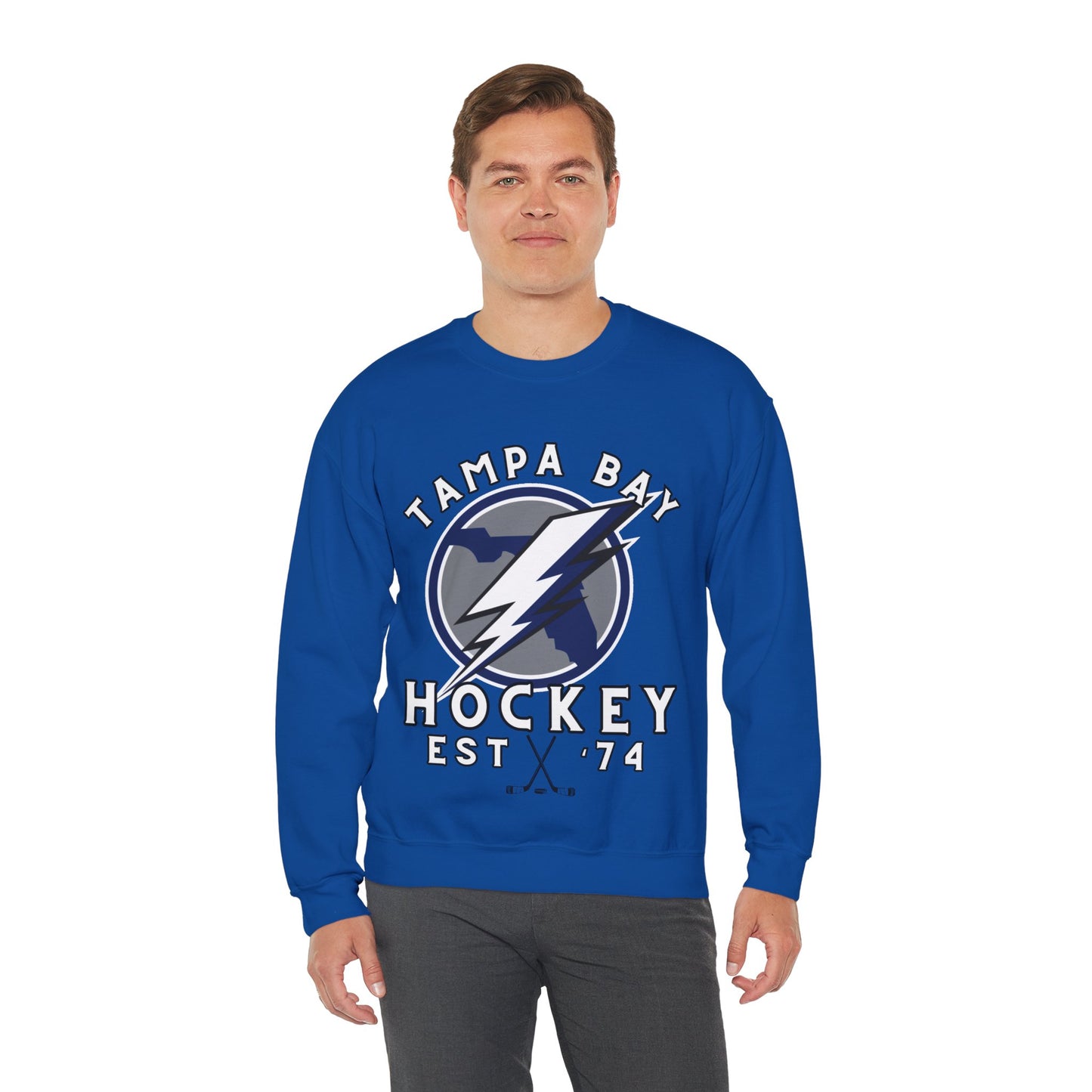 Tampa Sweatshirt - Lightening Hockey Sweatshirt - Retro Tampa Hockey Crewneck - Ice Hockey Sweatshirt - Vintage Tampa Sweatshirt Playoff Gear