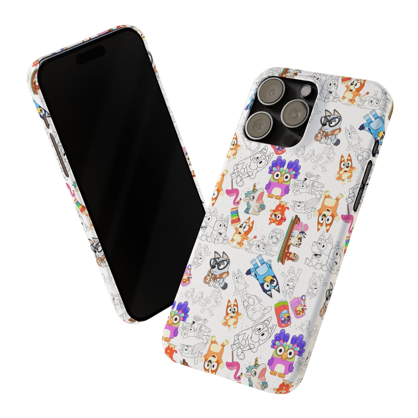 Bluey Bingo Phone Case, iPhone Bluey Characters, Muffin Grannies Unicorse Phone Case