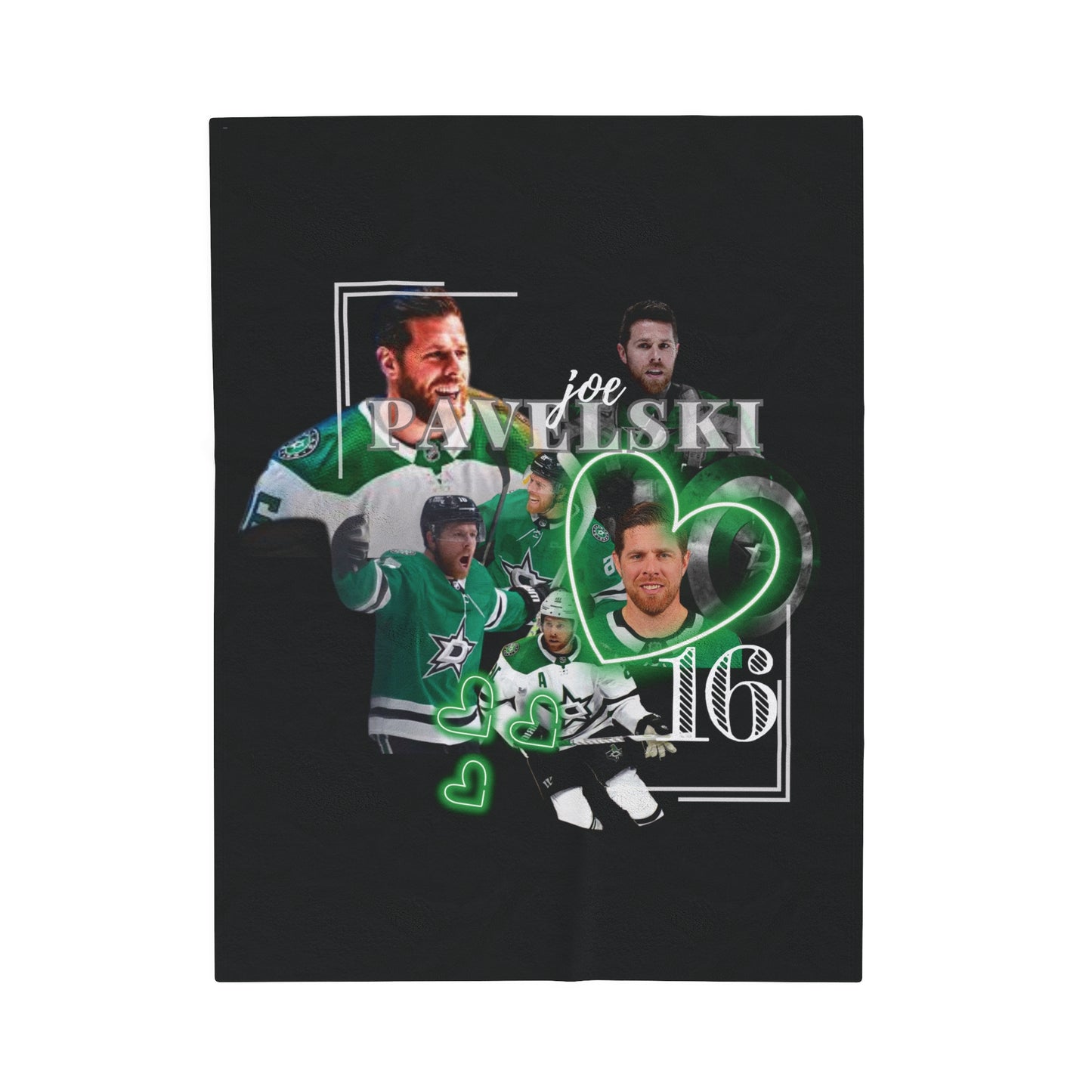 Dallas Hockey Fleece Blanket- velveteen Plush, valentines gift, Dallas Stars Blanket, Joe Pavelski Blanket