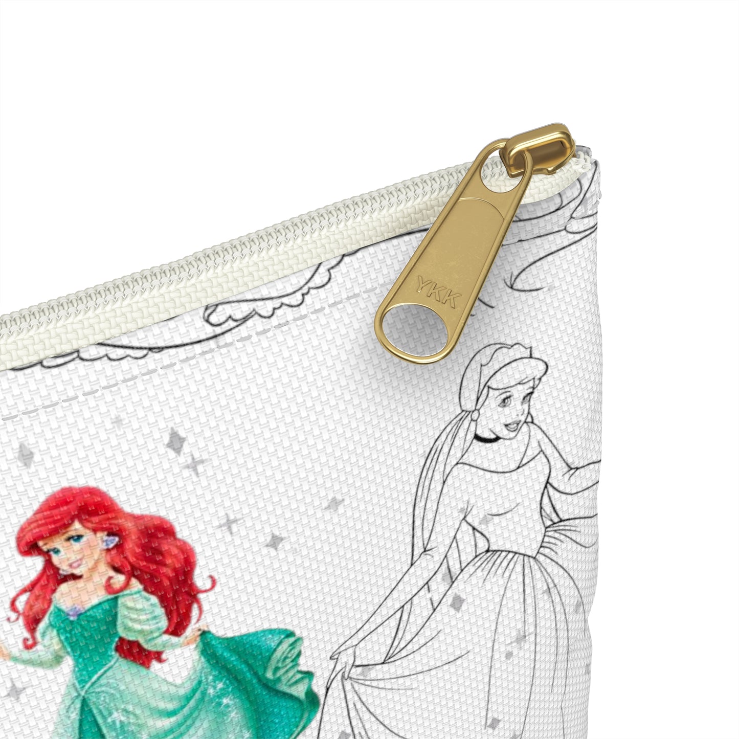 Accessory Princesses Pouch, Ariel Themed Make Up Case, Belle Pouch, Cinderella Travel case, Sleeping Beauty Zip Bag