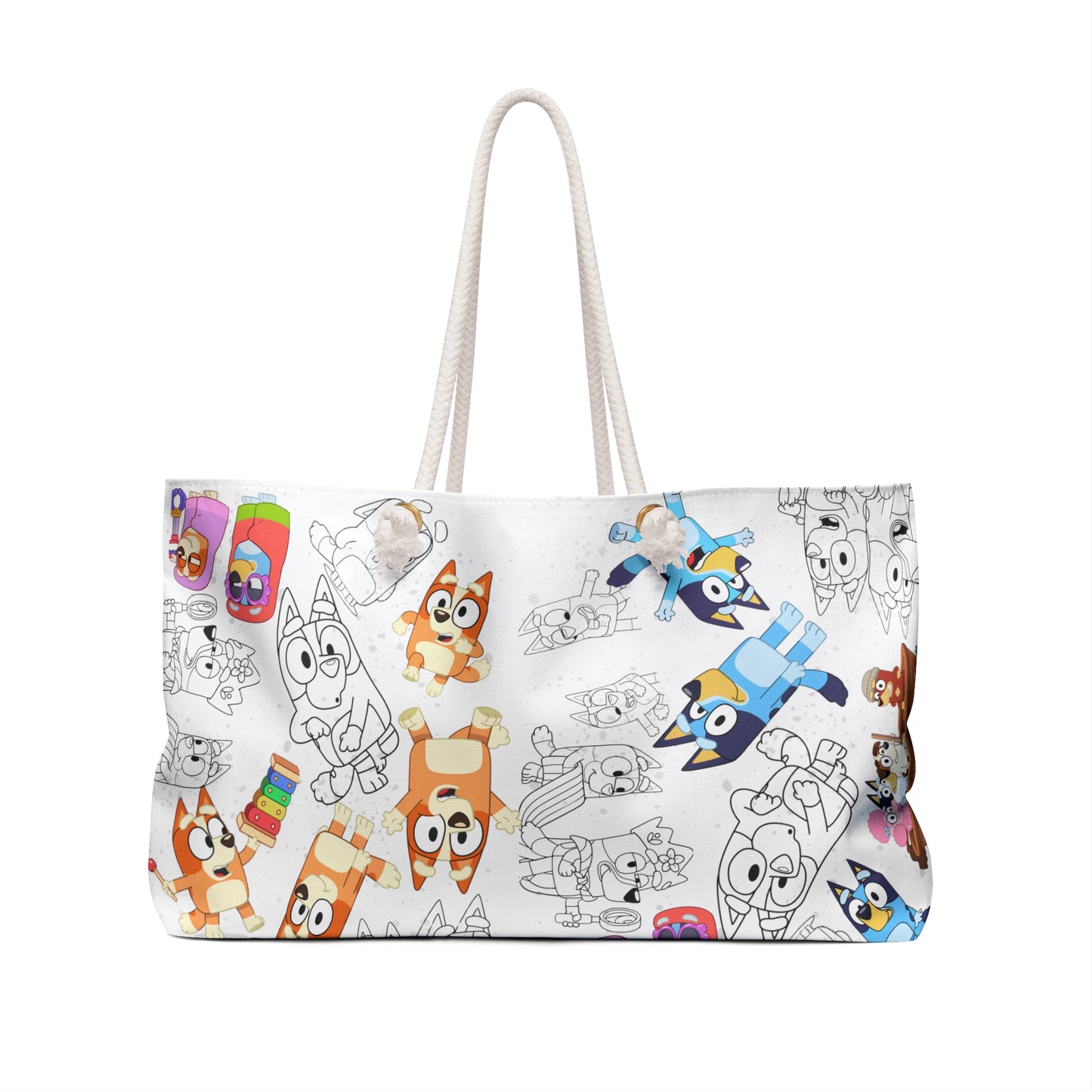 Copy of Bluey Weekender Bag, Bluey and Bingo Themed Tote, Bluey Bag, Bingo Overnighter, Bingo and Bluey Shoulder Bag