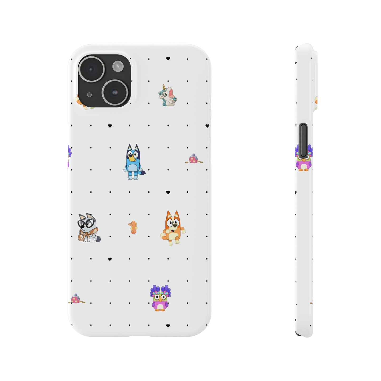 Chicc Bluey and Bingo Phone Case, iPhone Bluey Characters, Muffin Grannies Unicorse Phone Case