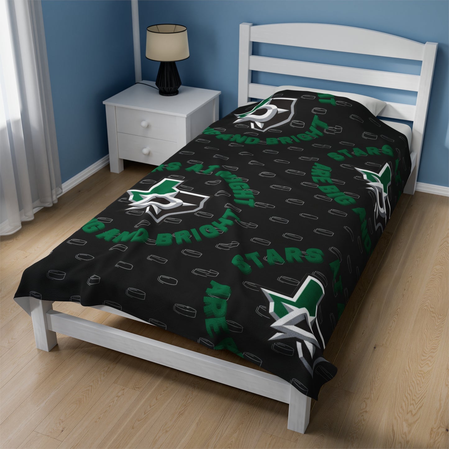 Dallas Stars Blanket, Jamie Benn NHL Blanket, Playoff Hockey Gear, Velveteen Plush Blanket, Hockey Fan Gifts, Stars at Night