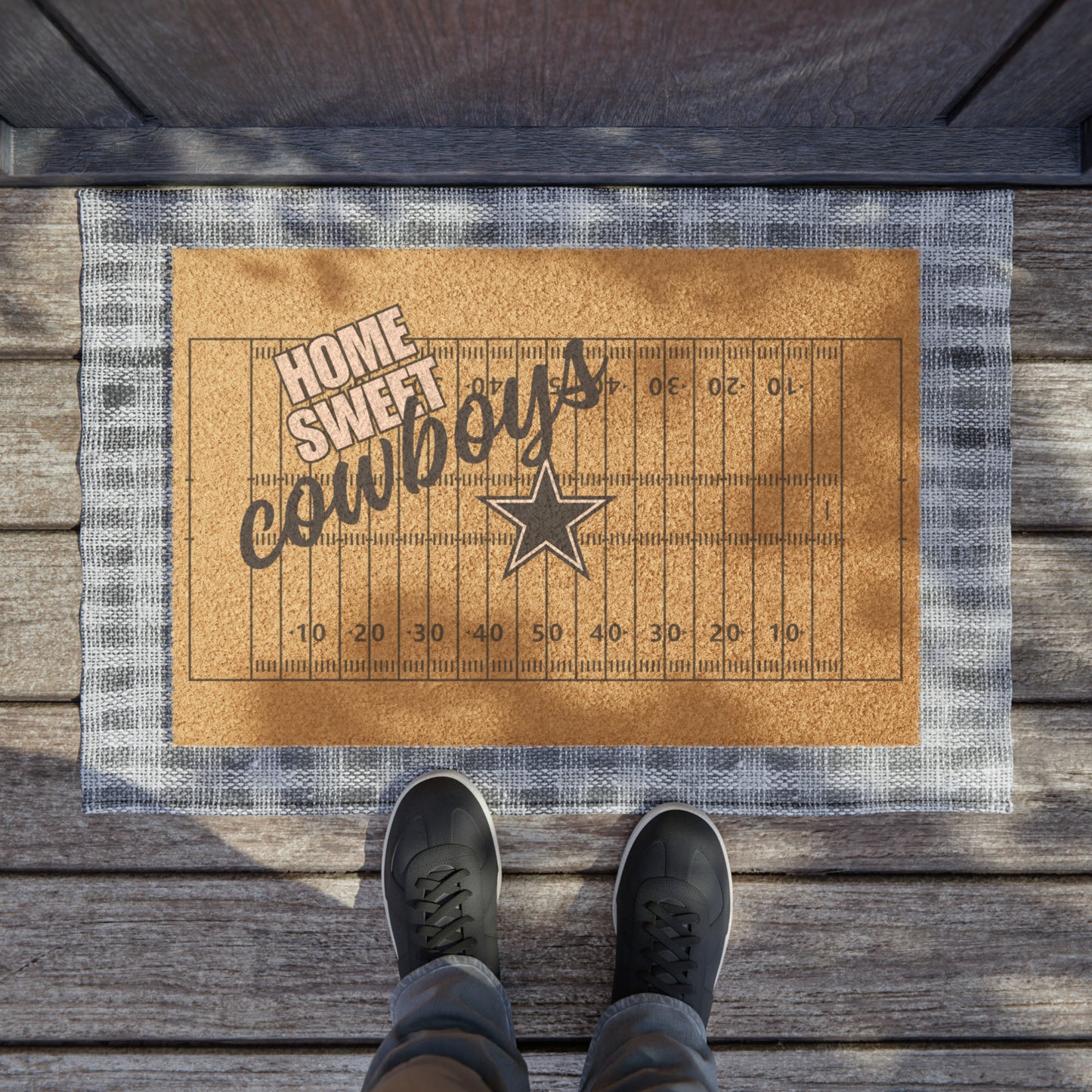 Home Sweet Football Doormat / Welcome Mat / Dallas Cowboys Doormat / Cowboys Doormat / Gift for Friend / Gift for Family