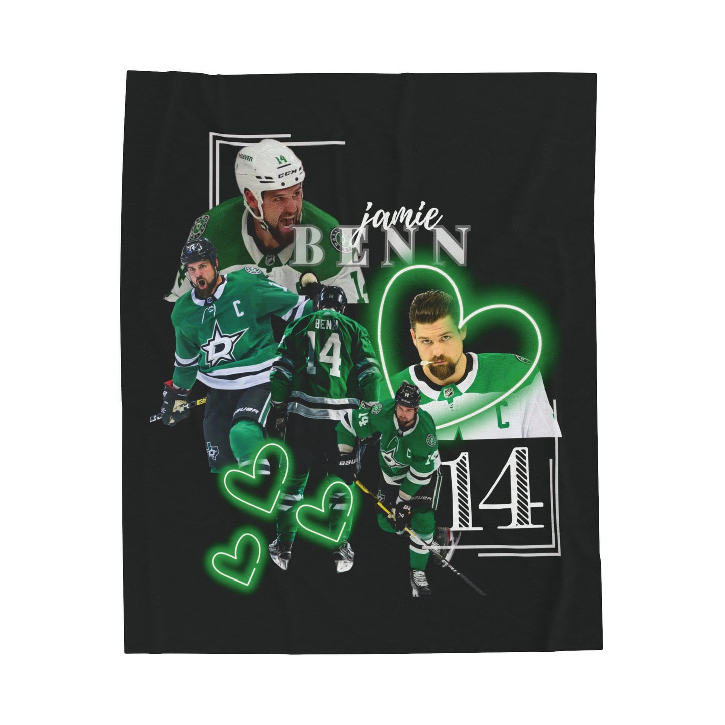 Dallas Stars Blanket, Jamie Benn NHL Blanket, Playoff Hockey Gear, Velveteen Plush Blanket, Hockey Fan Gifts