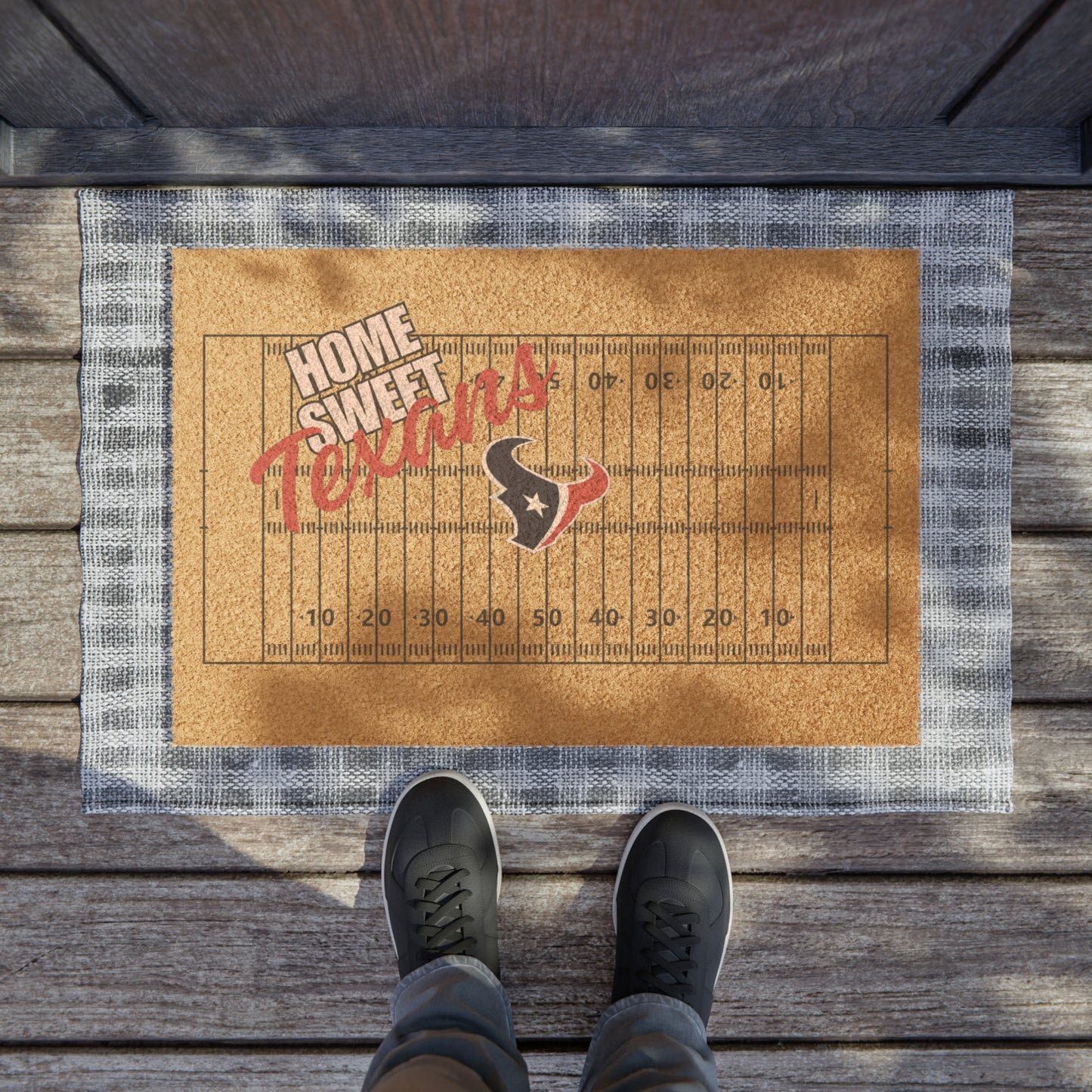 Home Sweet Home Football Doormat / Welcome Mat / Houston Texans Doormat / Sports Doormat / Gift for Friend / Gift for Family