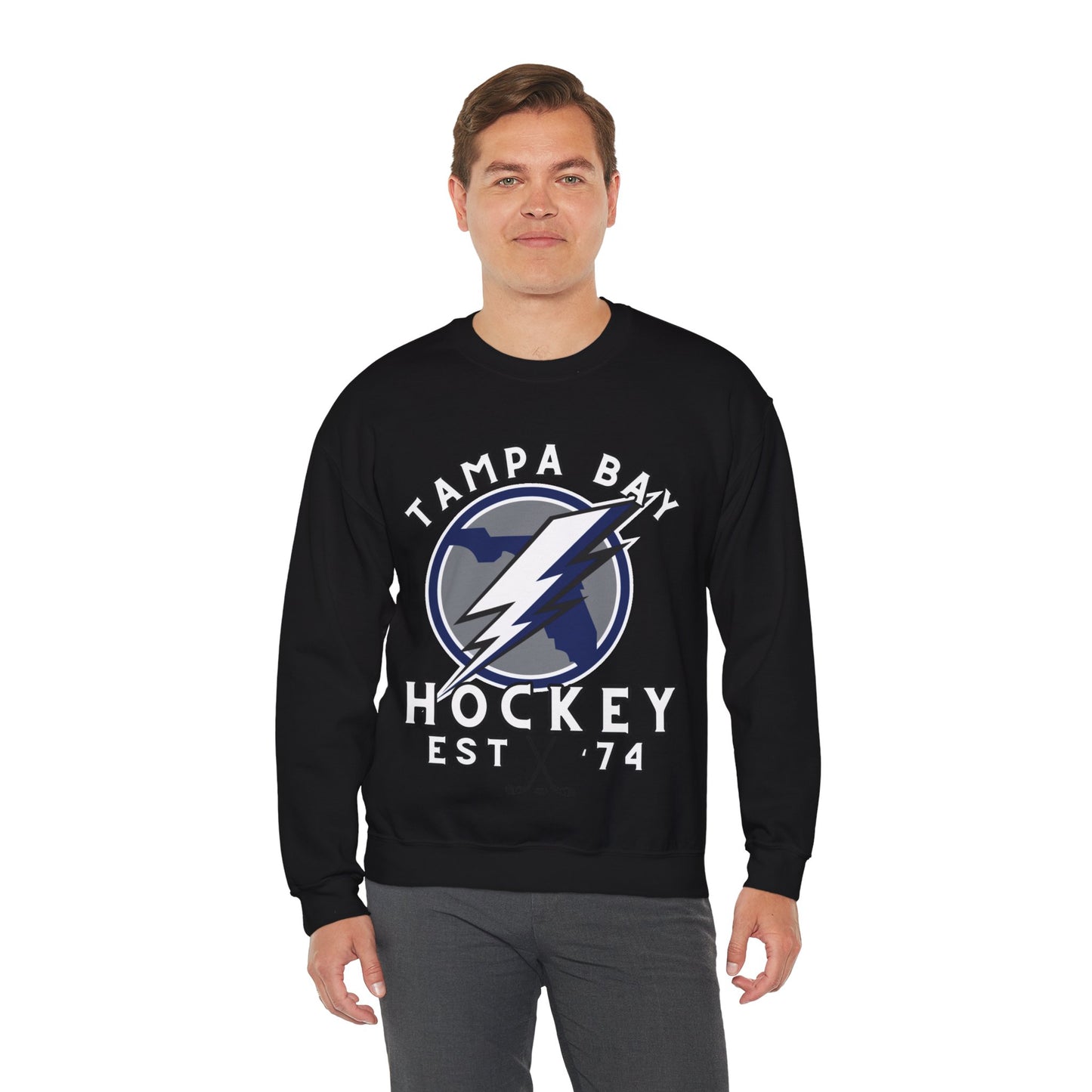 Tampa Sweatshirt - Lightening Hockey Sweatshirt - Retro Tampa Hockey Crewneck - Ice Hockey Sweatshirt - Vintage Tampa Sweatshirt Playoff Gear