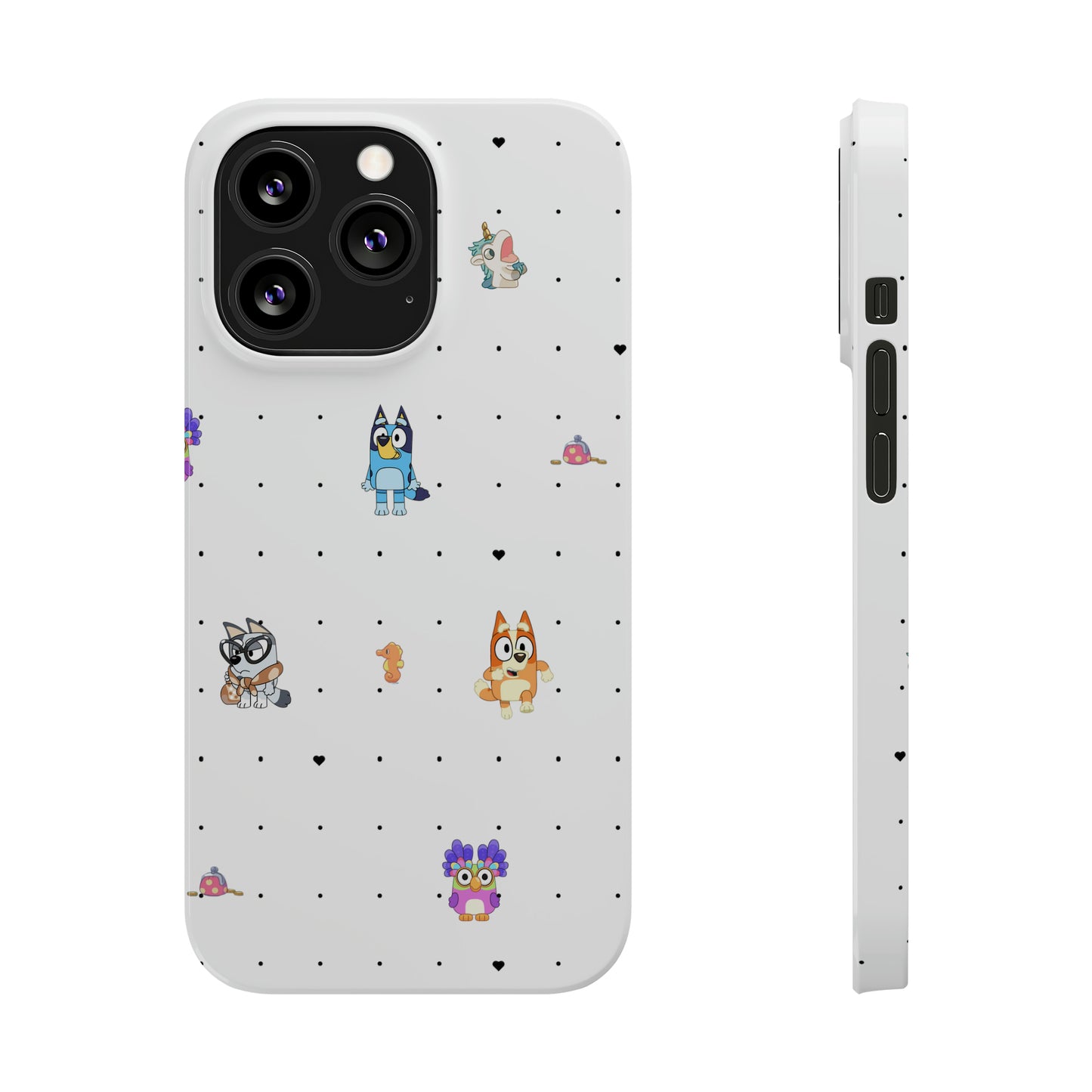 Chicc Bluey and Bingo Phone Case, iPhone Bluey Characters, Muffin Grannies Unicorse Phone Case