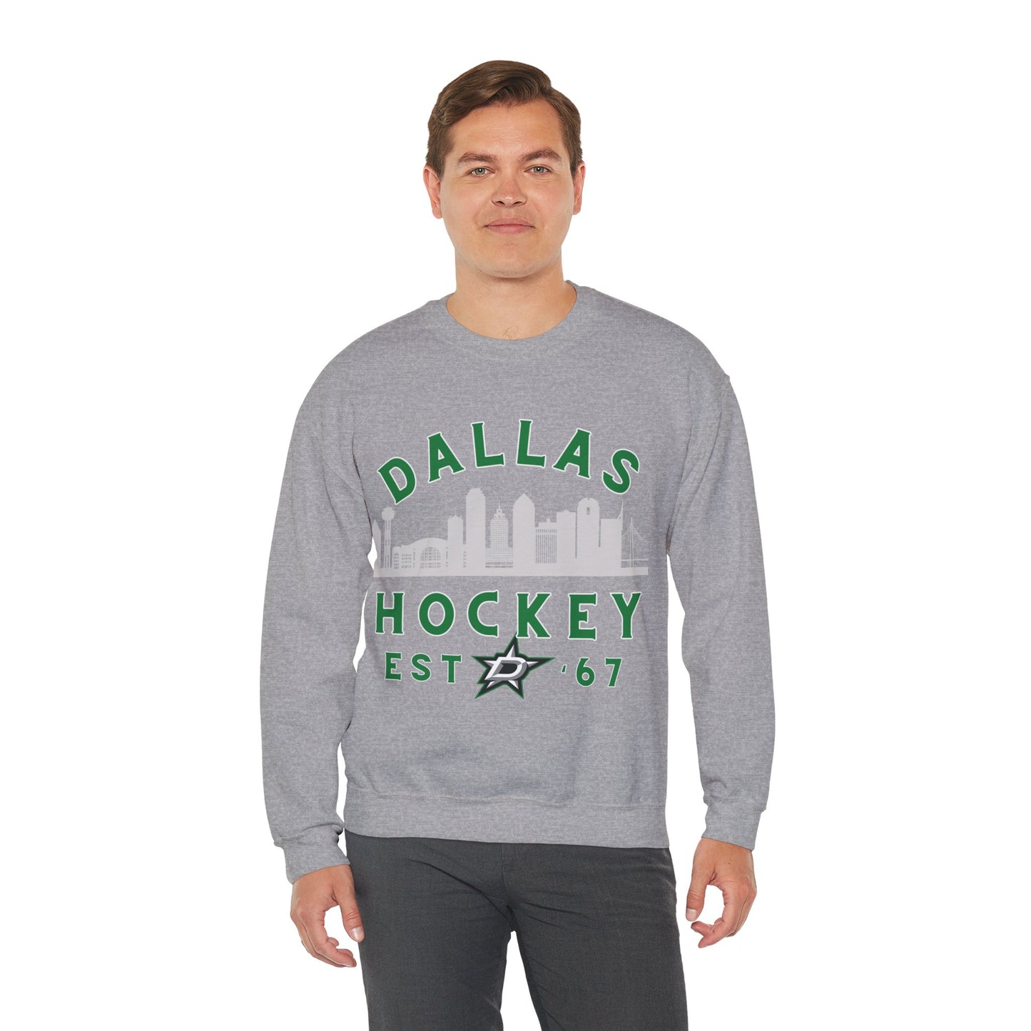 Dallas Stars Sweatshirt - Dallas Hockey Sweatshirt - Retro Dallas Hockey Crewneck - Ice Hockey Sweatshirt - Vintage Dallas Sweatshirt Playoff Gear