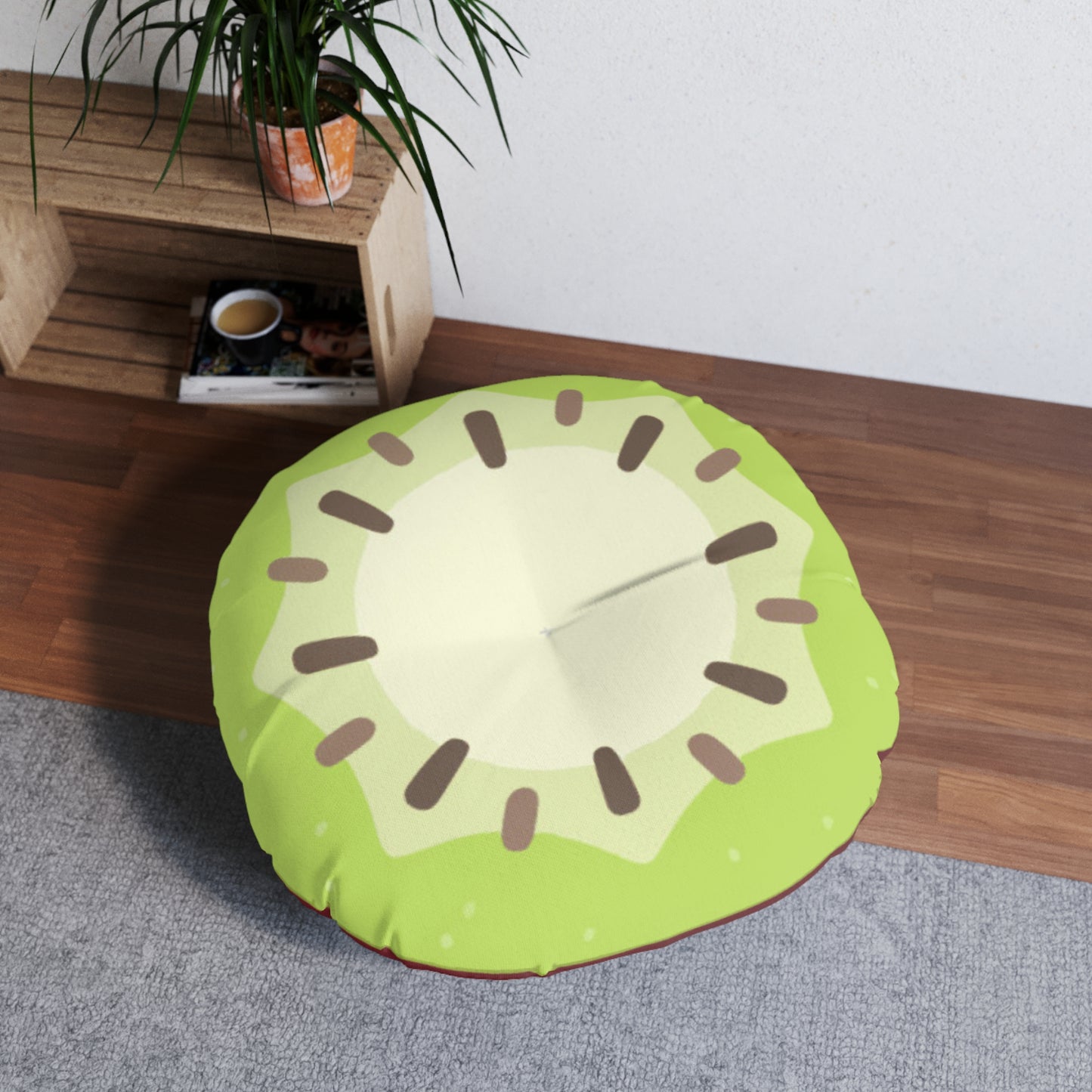 Bluey and Bingo Kiwi Rug Inspired, Bluey Kiwi Tufted Floor Pillow, Round