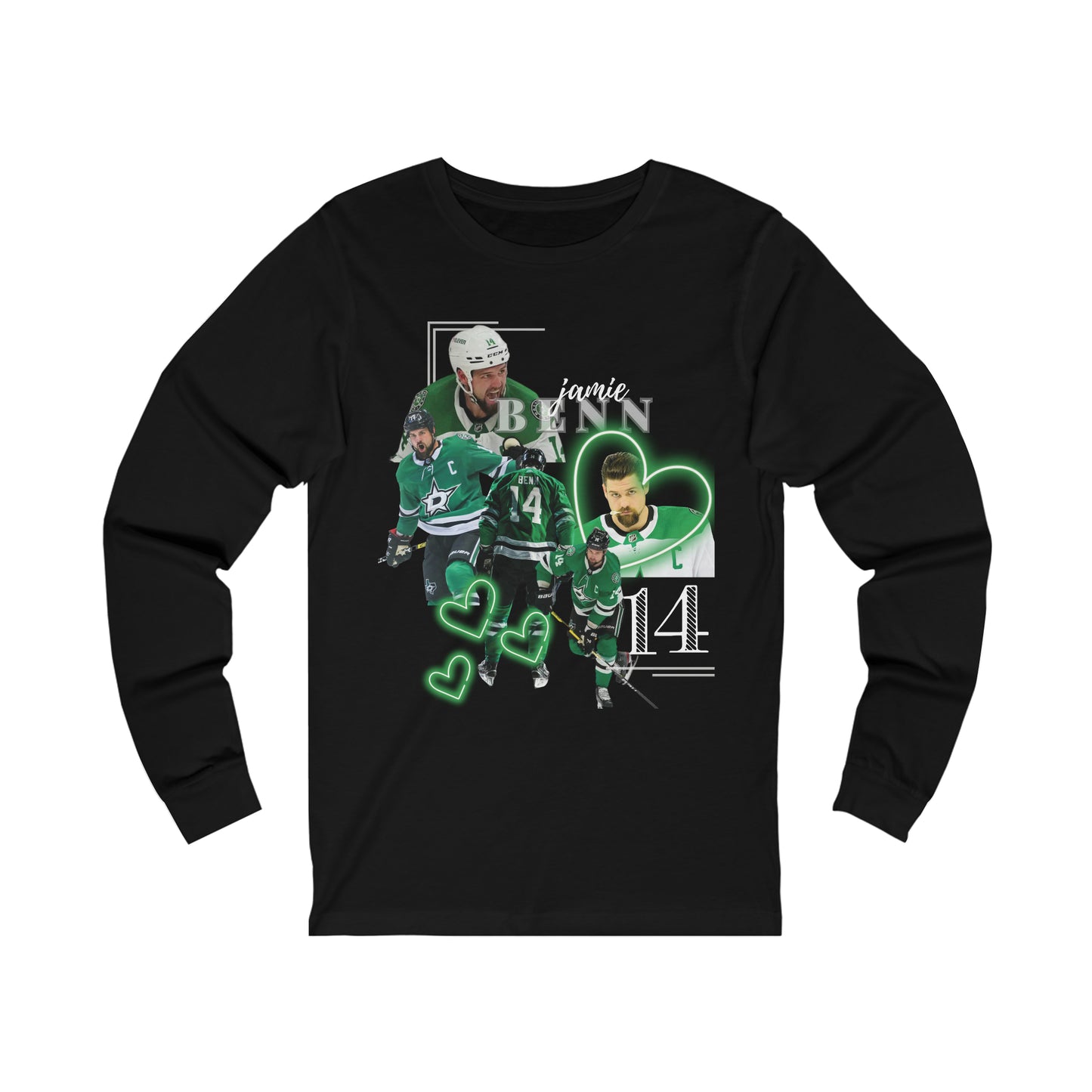 Jamie Benn shirt Professional Ice Hockey Championship Tshirt Playoff Hockey Gear Dallas Stars Captain Shirt Crush Collage