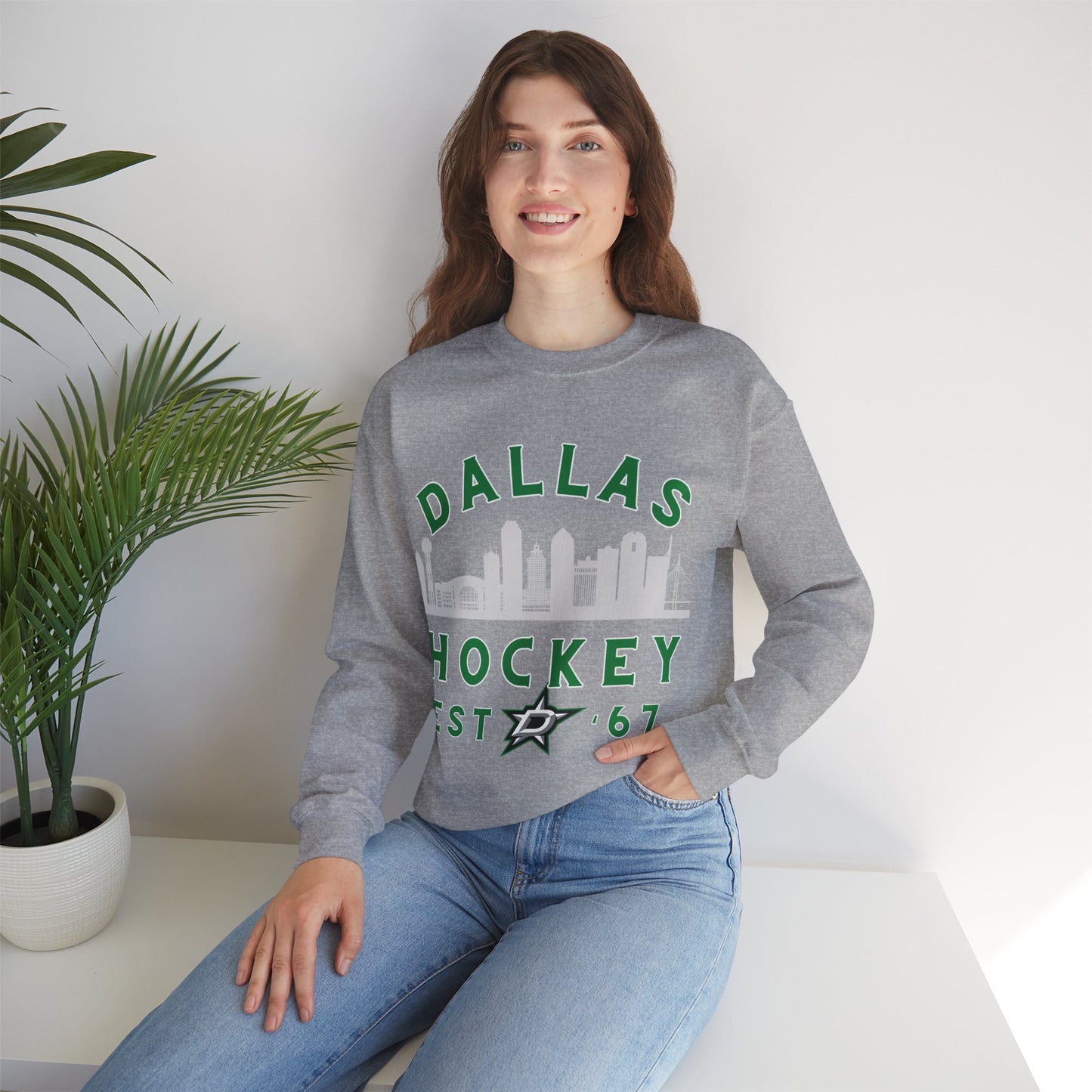 Dallas Stars Sweatshirt - Dallas Hockey Sweatshirt - Retro Dallas Hockey Crewneck - Ice Hockey Sweatshirt - Vintage Dallas Sweatshirt Playoff Gear