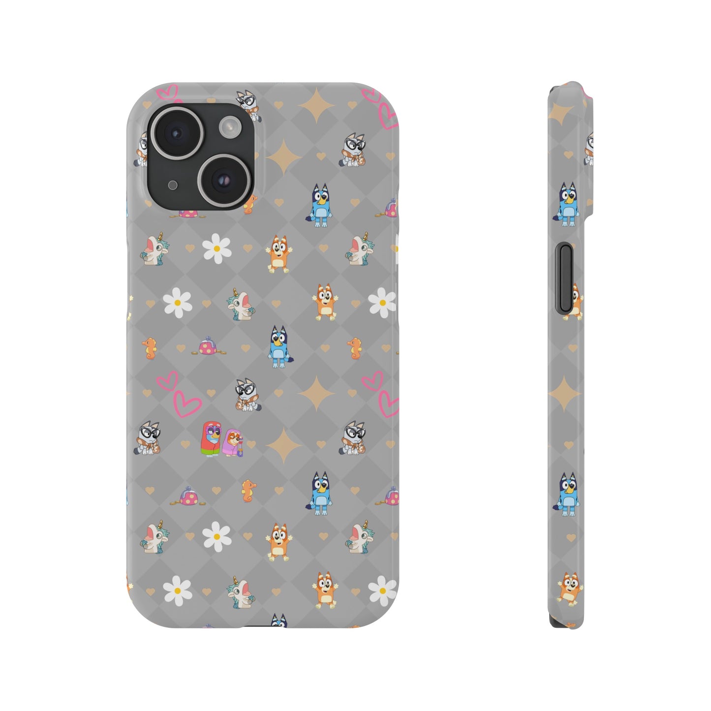 Classic Chicc Bluey and Bingo Phonecase, iPhone Bluey Characters, Muffin Grannies Unicorse Phone Case