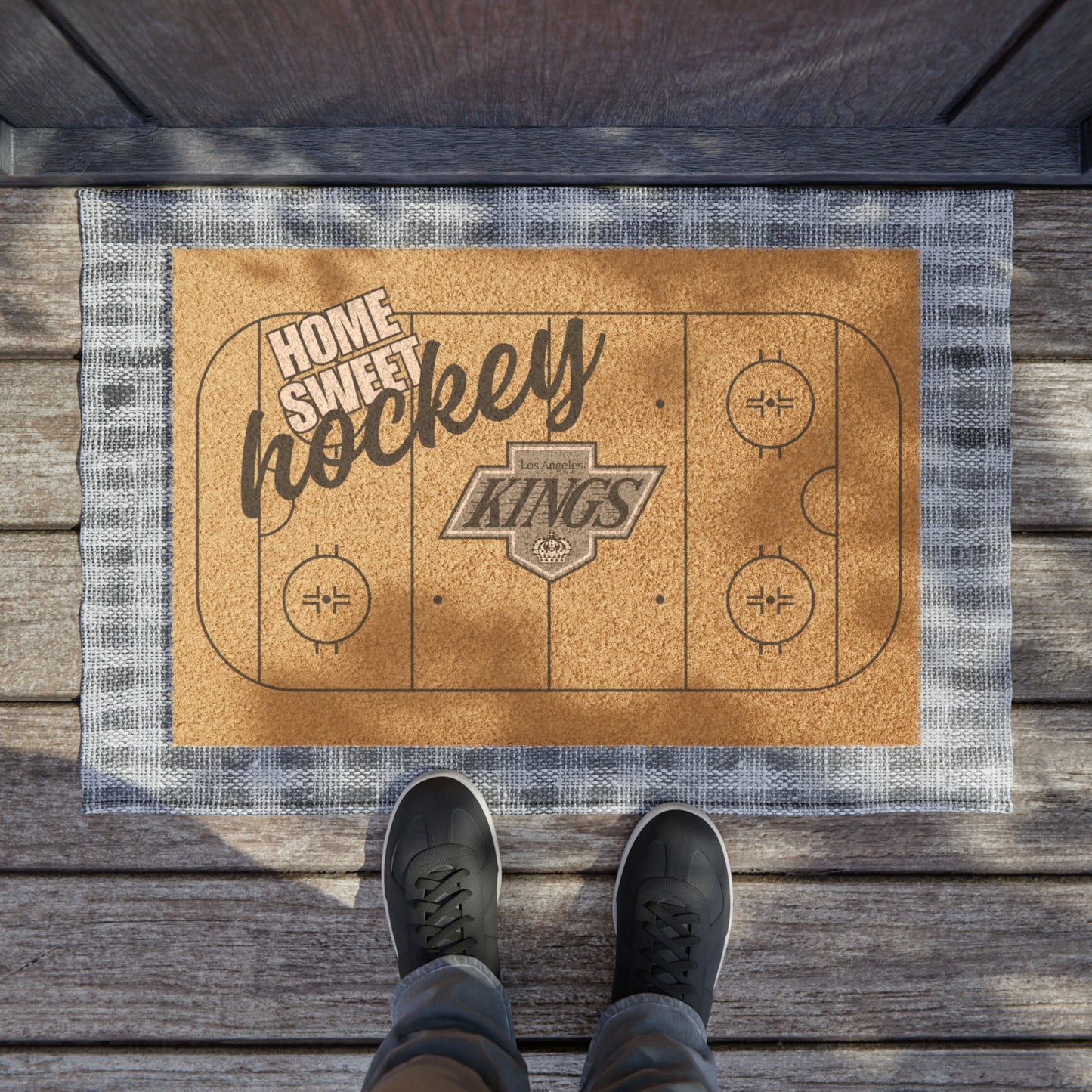 Home Sweet Hockey Doormat / Welcome Mat / LA Kings Doormat / Kings Doormat / Gift for Friend / Gift for Family