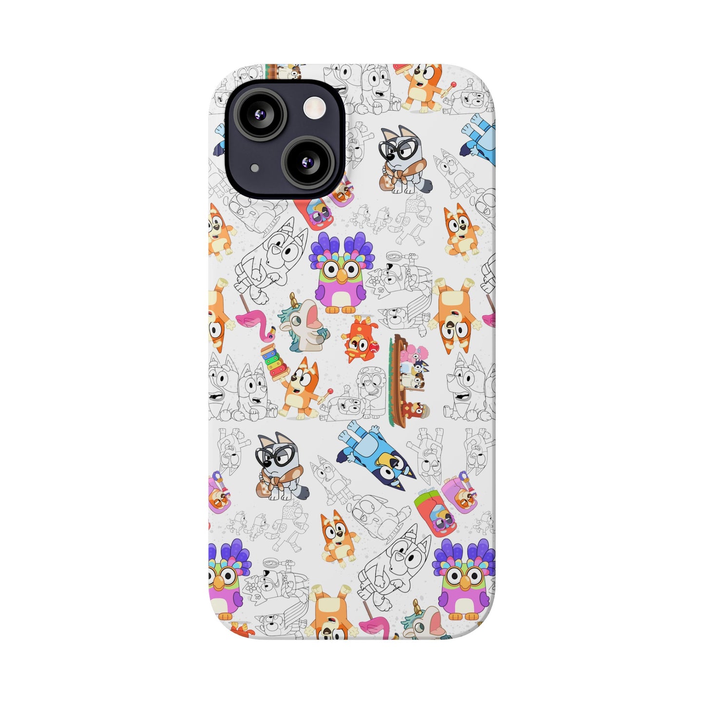 Bluey Bingo Phone Case, iPhone Bluey Characters, Muffin Grannies Unicorse Phone Case