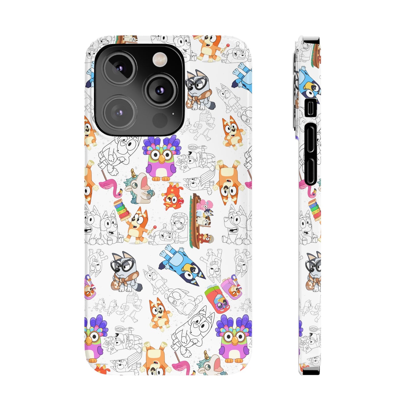 Bluey Bingo Phone Case, iPhone Bluey Characters, Muffin Grannies Unicorse Phone Case