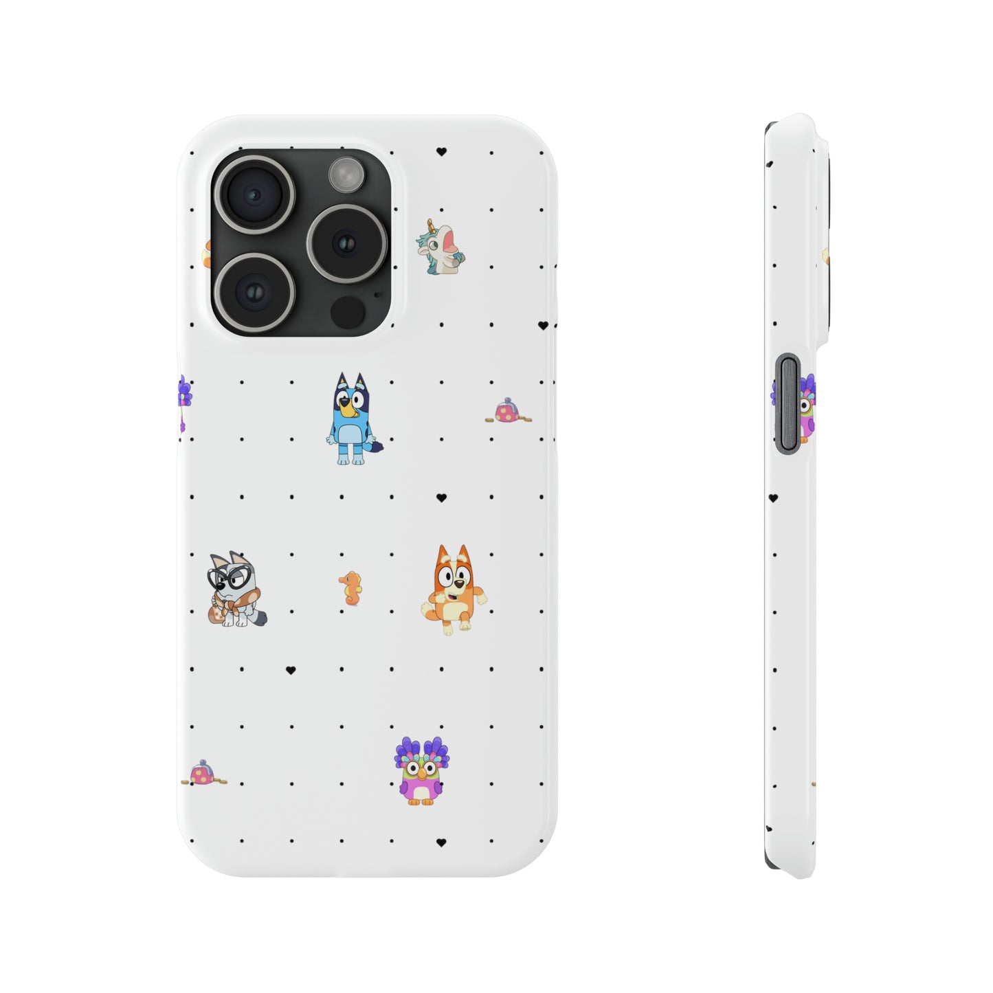 Chicc Bluey and Bingo Phone Case, iPhone Bluey Characters, Muffin Grannies Unicorse Phone Case