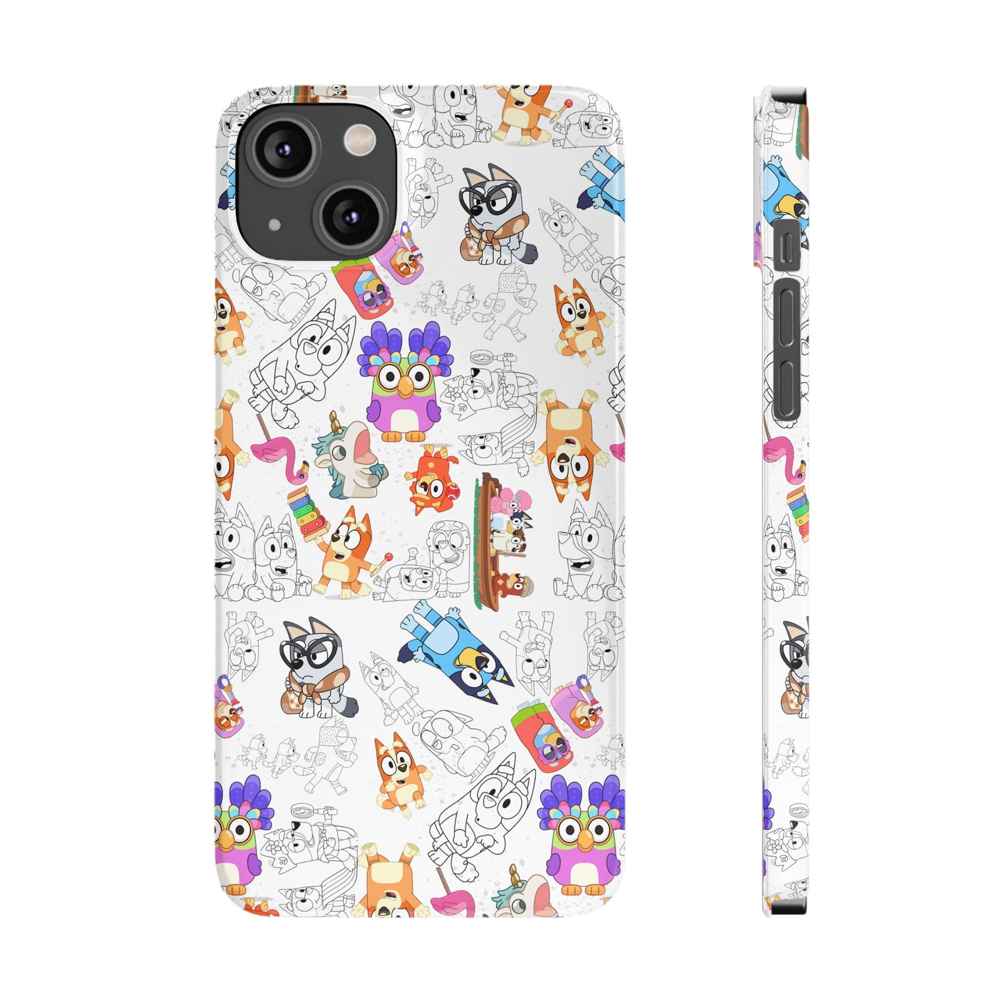 Bluey Bingo Phone Case, iPhone Bluey Characters, Muffin Grannies Unicorse Phone Case