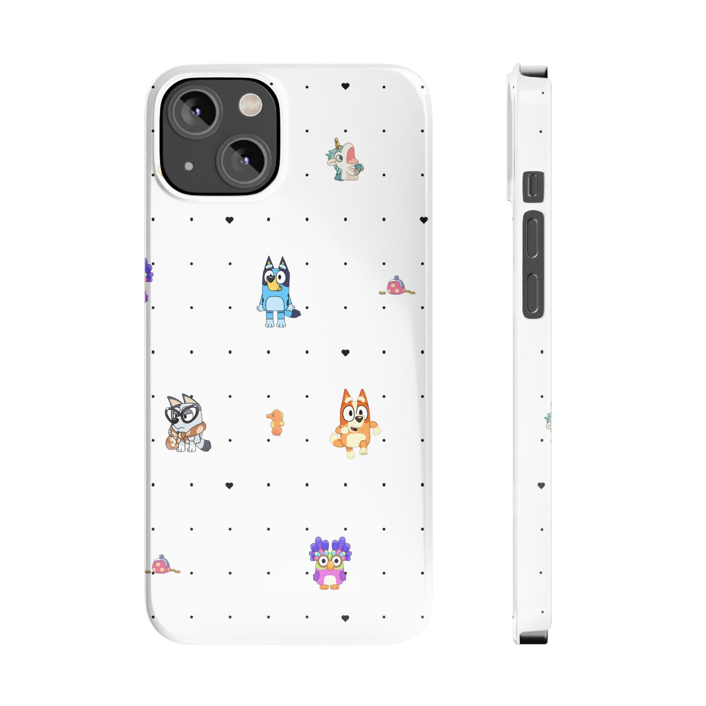 Chicc Bluey and Bingo Phone Case, iPhone Bluey Characters, Muffin Grannies Unicorse Phone Case