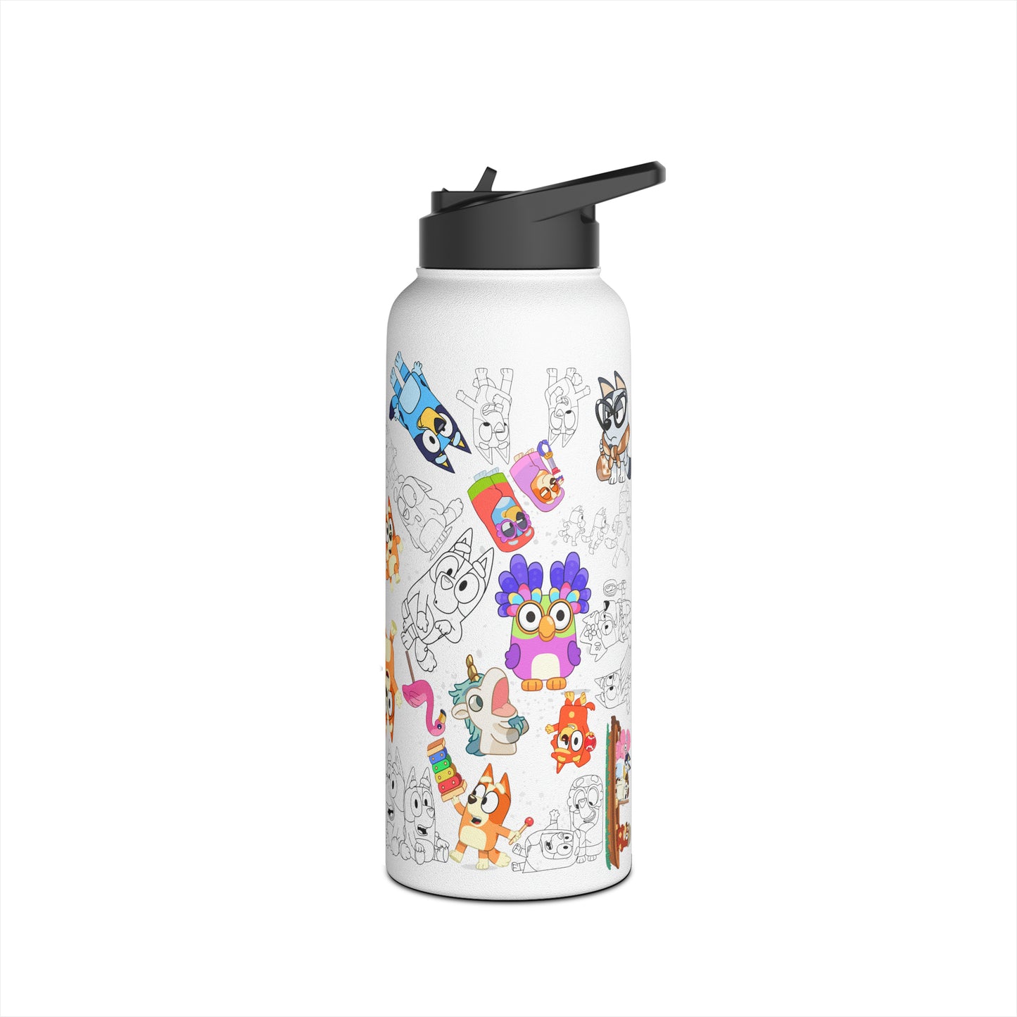 Bluey and Bingo Grannies, Unicorse Chattermax Stainless Steel Water Bottle, Standard Lid