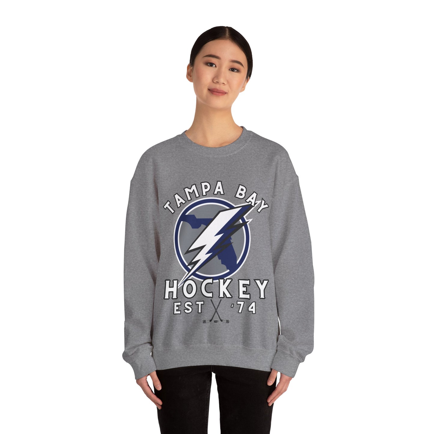 Tampa Sweatshirt - Lightening Hockey Sweatshirt - Retro Tampa Hockey Crewneck - Ice Hockey Sweatshirt - Vintage Tampa Sweatshirt Playoff Gear