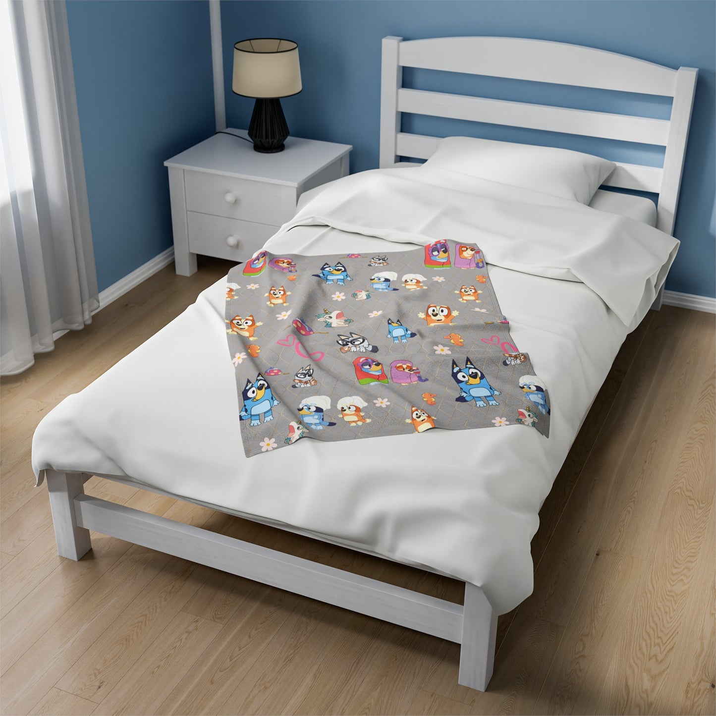 Bluey Bingo Velveteen Plush Blanket, Bluey Baby Blanket, Bluey Kids Blanket, Bluey Grannies Blanket