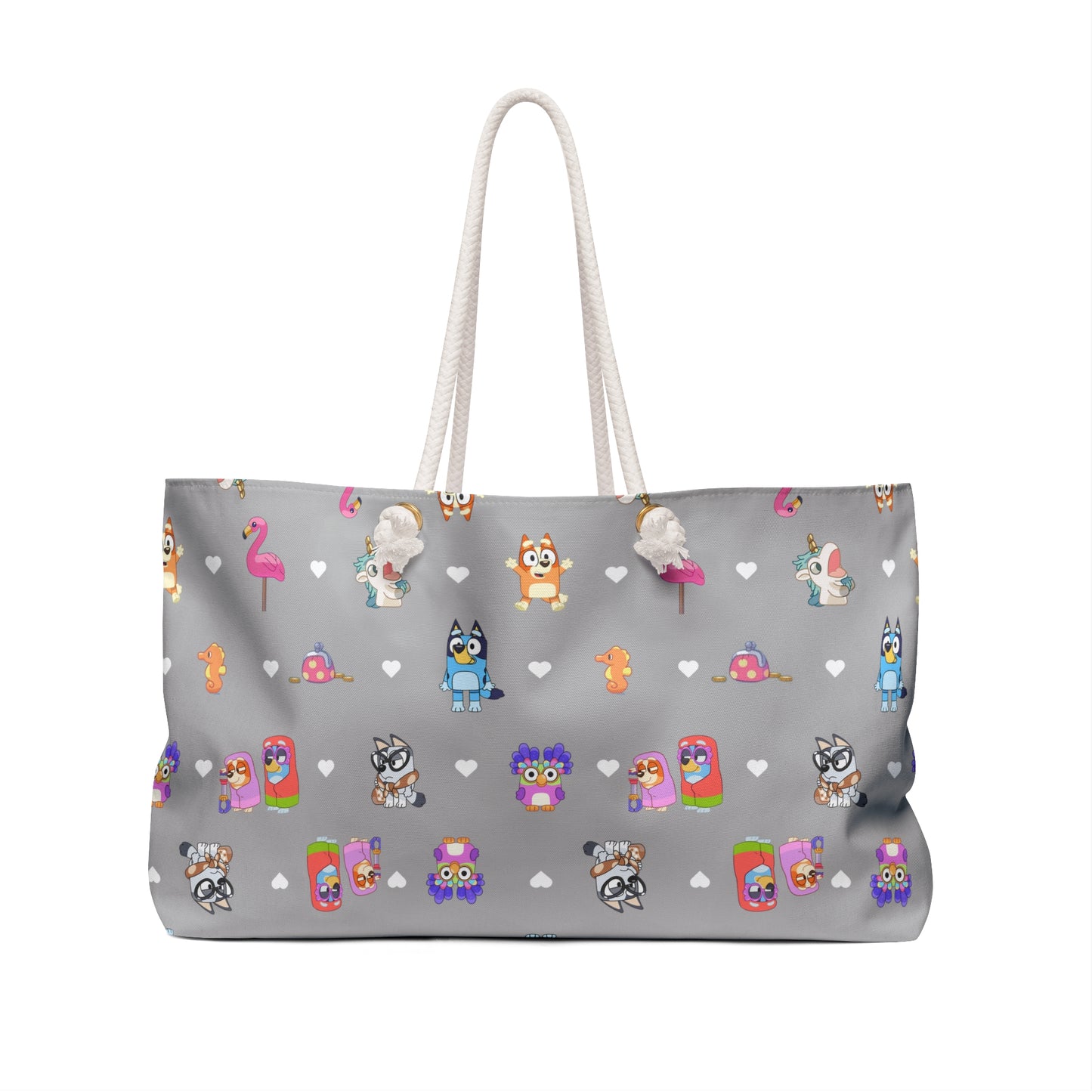 Rita and Janet Tote Bag, Bluey Heeler Weekender Bag, Bluey and Bingo Themed Tote, Bluey Bag, Bingo Overnighter, Bingo and Bluey Shoulder Bag