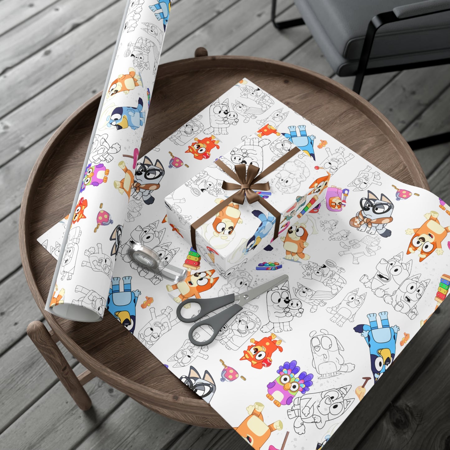 Bluey and Bingo Gift Wrap Papers, Bluey and Bingo Birthday Present Wrap, Bluey and Bingo Christmas Wrapping Paper