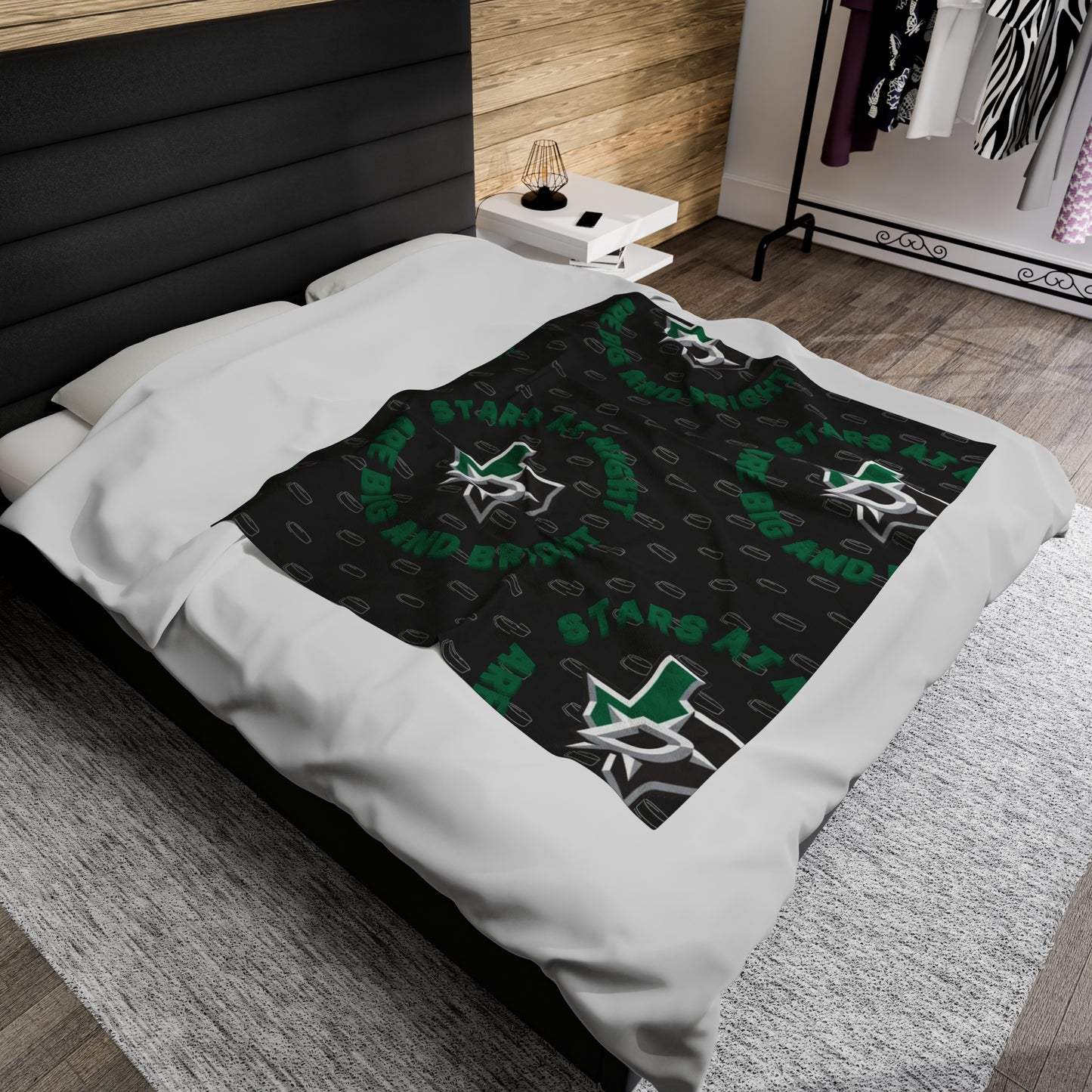 Dallas Stars Blanket, Jamie Benn NHL Blanket, Playoff Hockey Gear, Velveteen Plush Blanket, Hockey Fan Gifts, Stars at Night