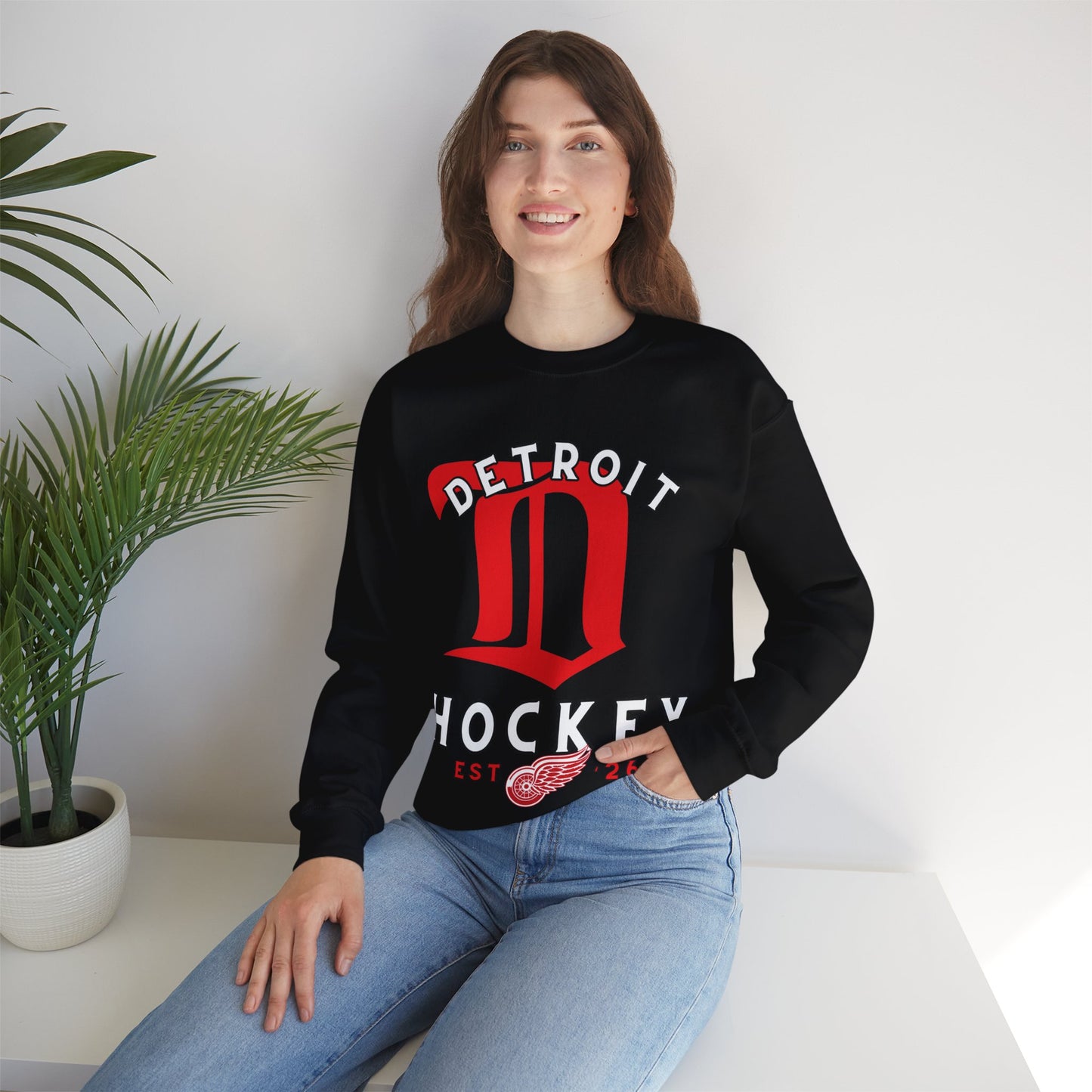 Detroit Red Wings Hockey Sweatshirt, Detroit Hockey Shirt, Red Wings Retro Hockey Sweatshirt, Detroit Fan Gear, NHL Hoodie