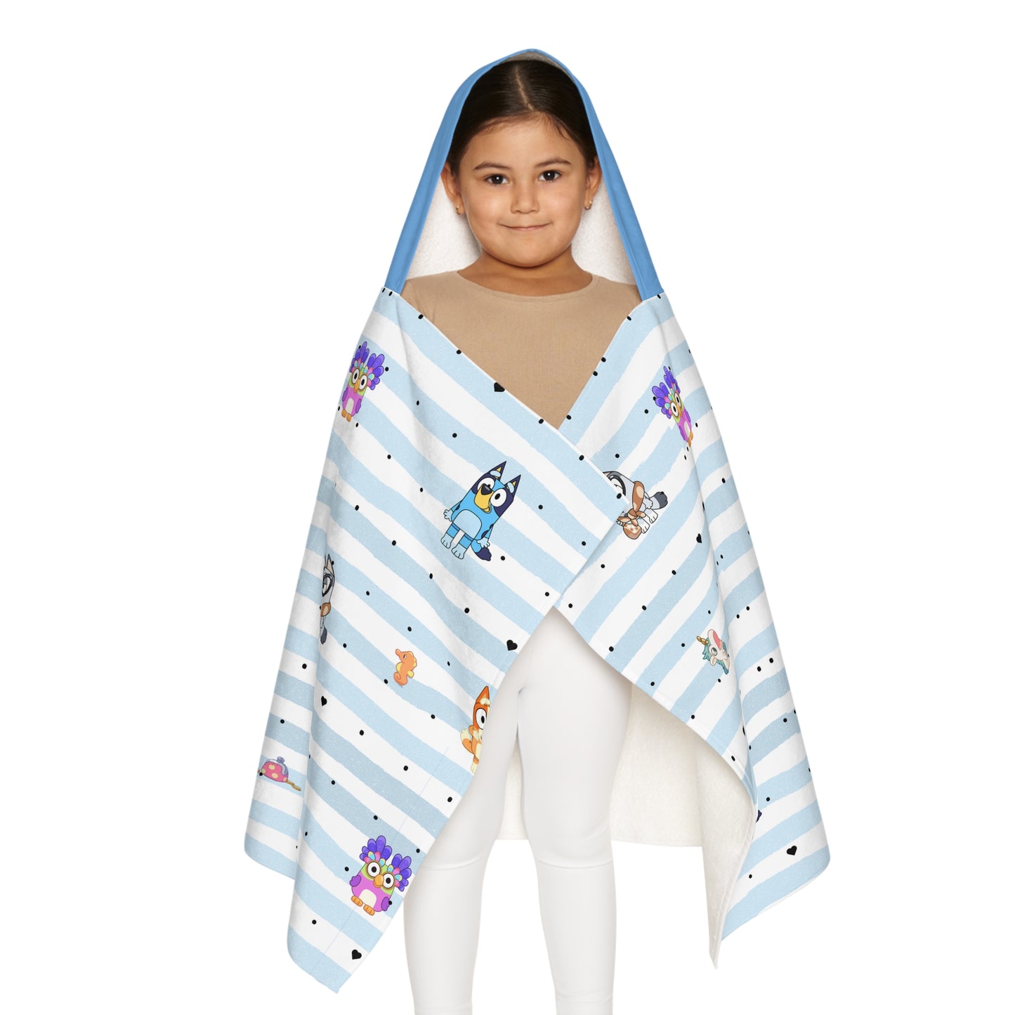 Bluey and Bingo Youth Hooded Towel, Kids Bluey Towel, Toddler Bluet Bath Towel, Kids Bluey and Bingo Beach Towel