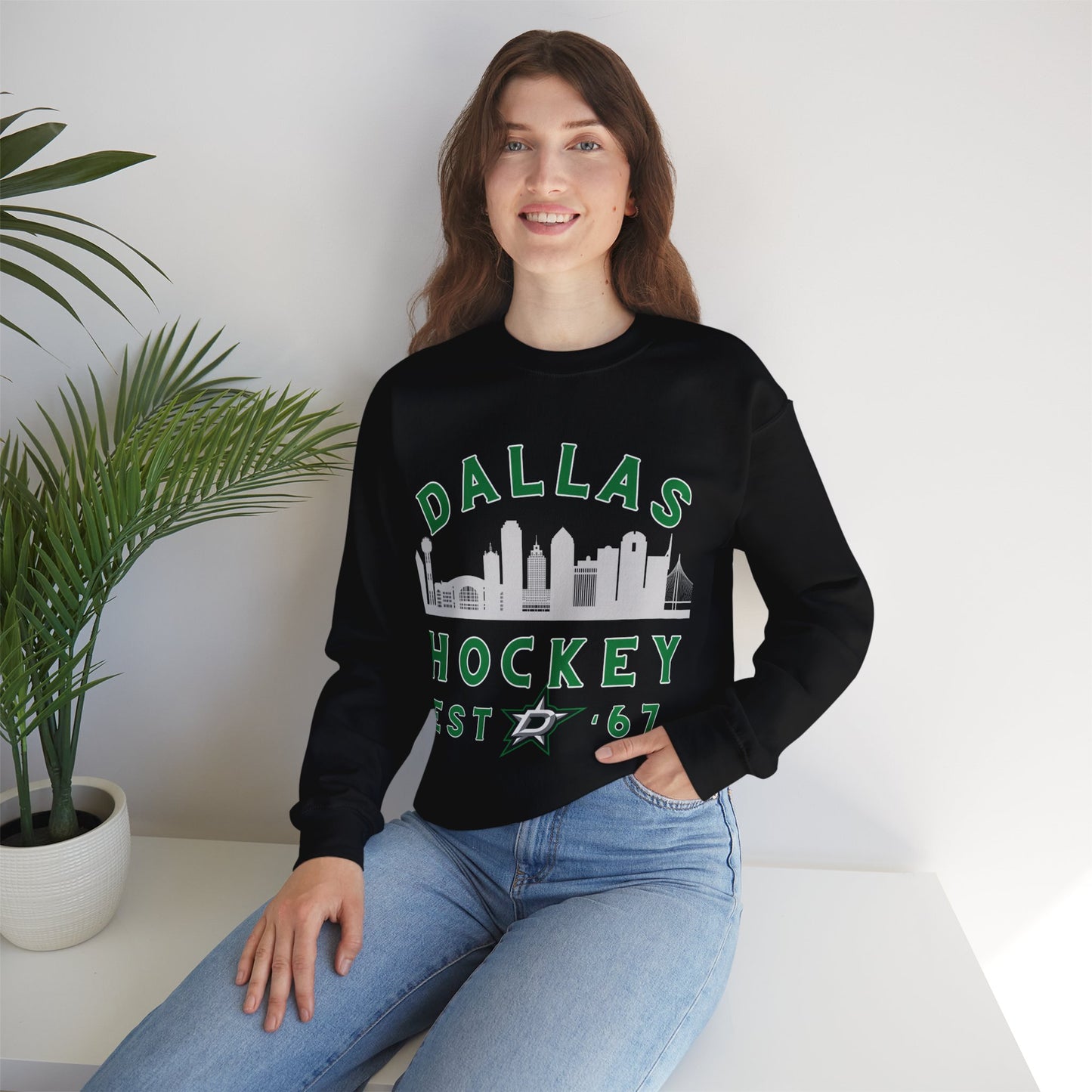 Dallas Stars Sweatshirt - Dallas Hockey Sweatshirt - Retro Dallas Hockey Crewneck - Ice Hockey Sweatshirt - Vintage Dallas Sweatshirt Playoff Gear