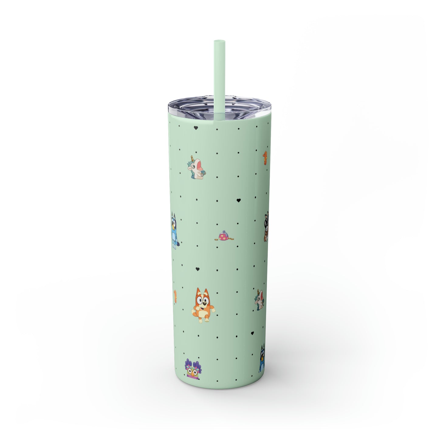 Chicc Bluey and Bingo Skinny Tumbler with Straw, 20oz, Bluey Tumbler, Bluey Water bottle, Bluey and Bingo To Go Cup