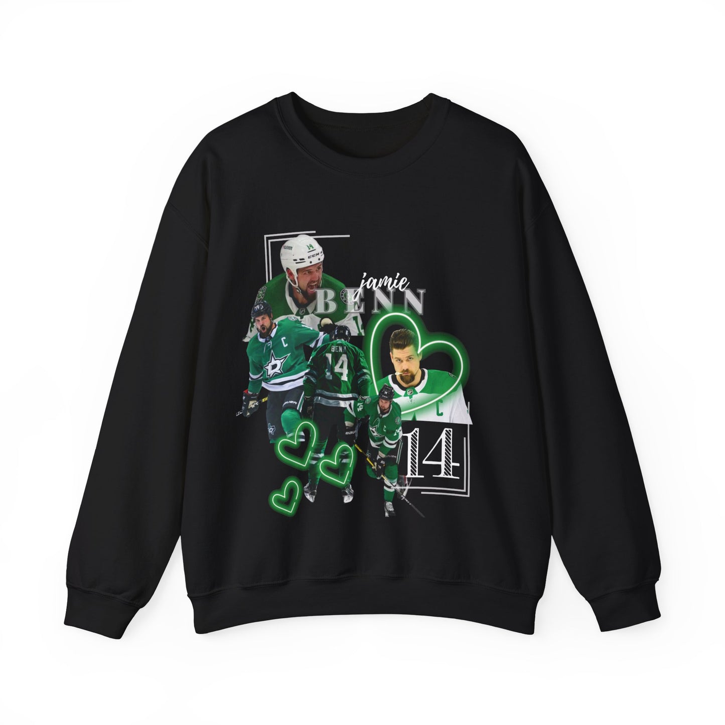 Jamie Benn Vintage Dallas Sweatshirt, Dallas Stars Distressed Crewneck, Benn 14, Stars, Men and Womens Sweatshirt, Unisex Fit