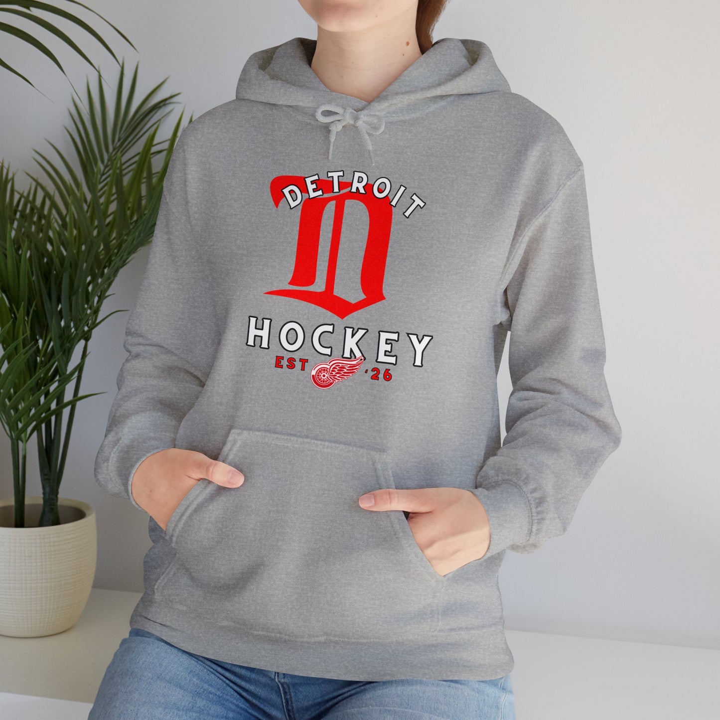 Detroit Hockey Red Wings Heavy Blend™ Hooded Sweatshirt Winged Wheel Motor City Hockey