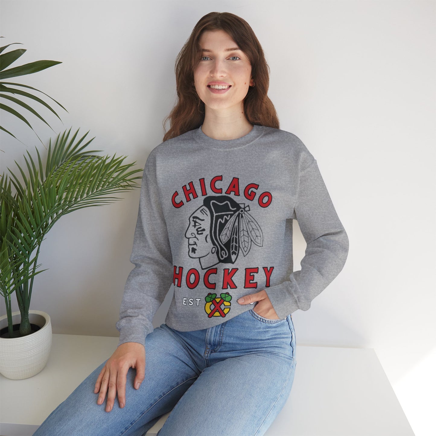 Blackhawks Hockey Sweatshirt, Chicago Hockey Shirt, Blackhawks Retro Hockey Sweatshirt, Chicago Fan Gear, NHL Hoodie